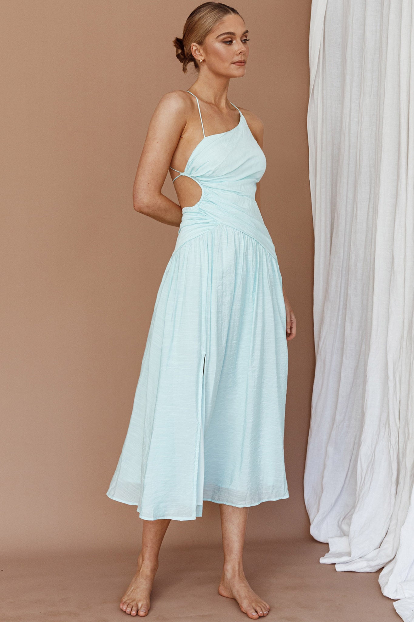 Destination Open Back Midi Dress Mint by Selfie Leslie