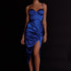 Fantasy Structured Bodice Ruched Midi Dress Cobalt Blue
