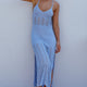 Majorca Sun Crochet Knit Maxi Dress Sky Blue