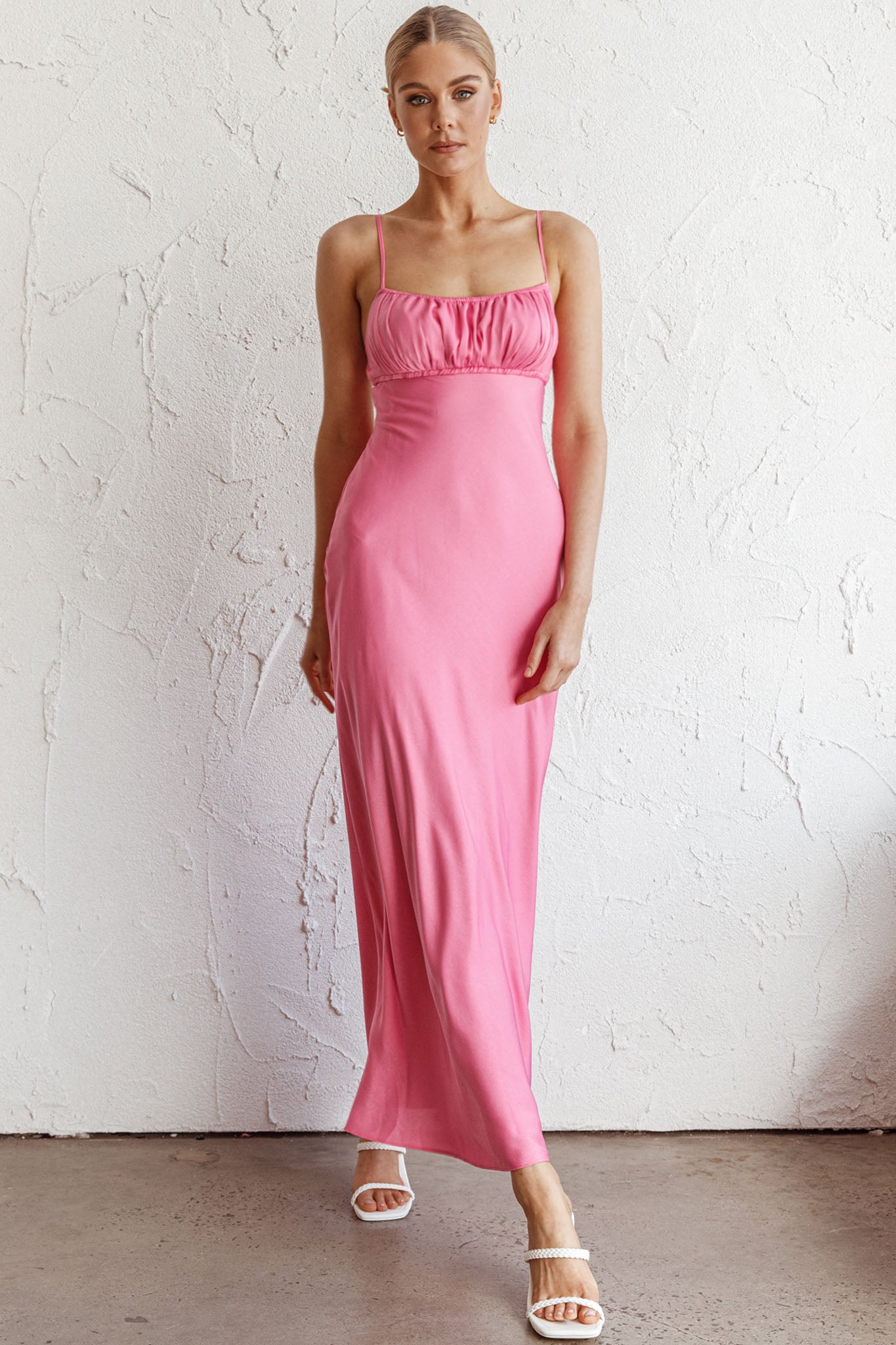 From Above V-Back Midi Dress Hot Pink - XL
