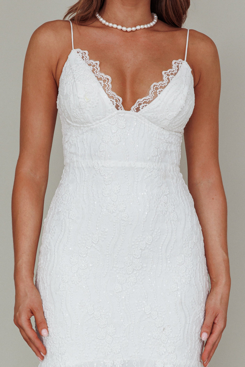 Your Beloved Lace Maxi Dress White by Selfie Leslie