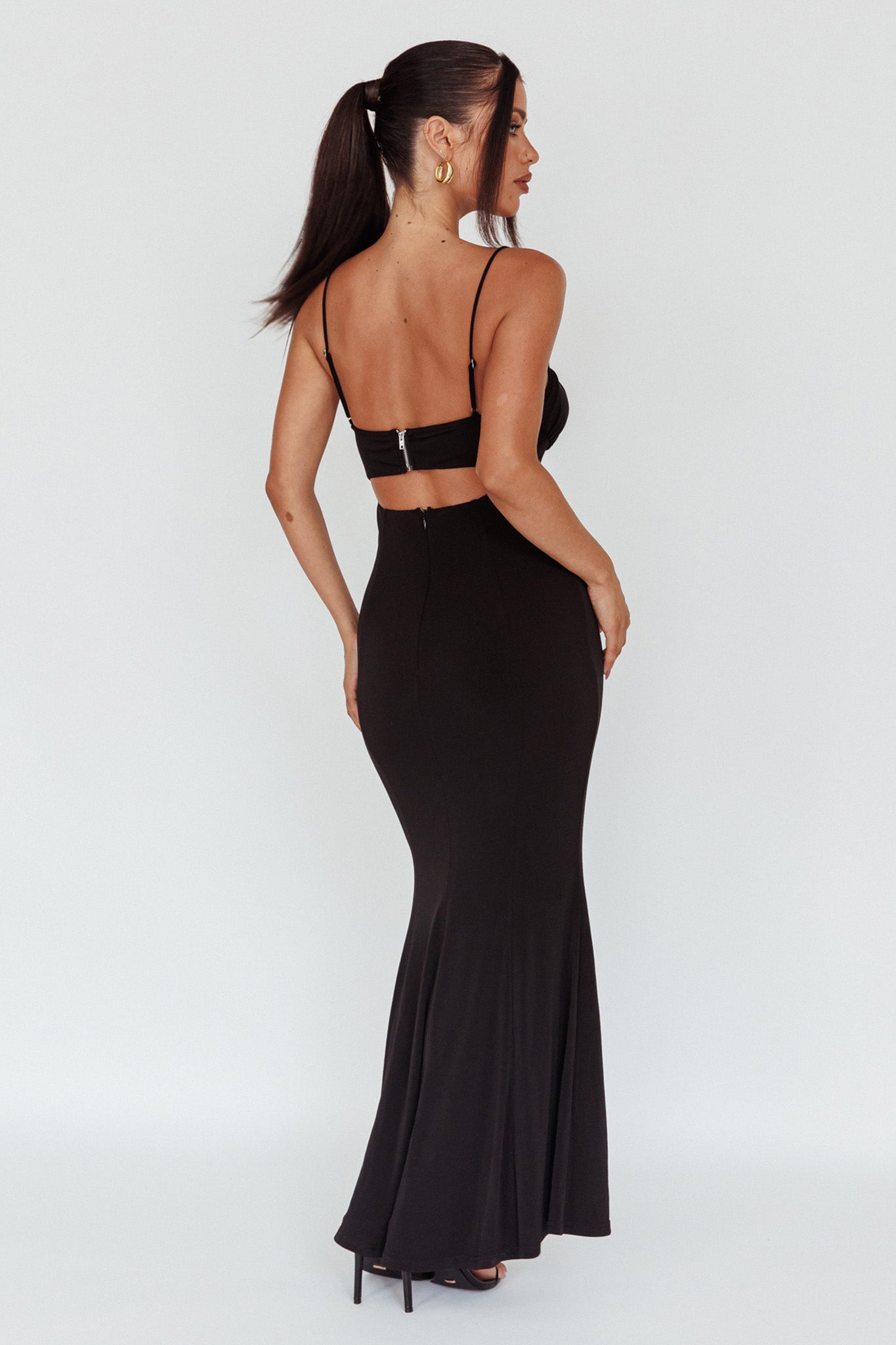 Marcella Keyhole Bust Maxi Dress Black by Selfie Leslie