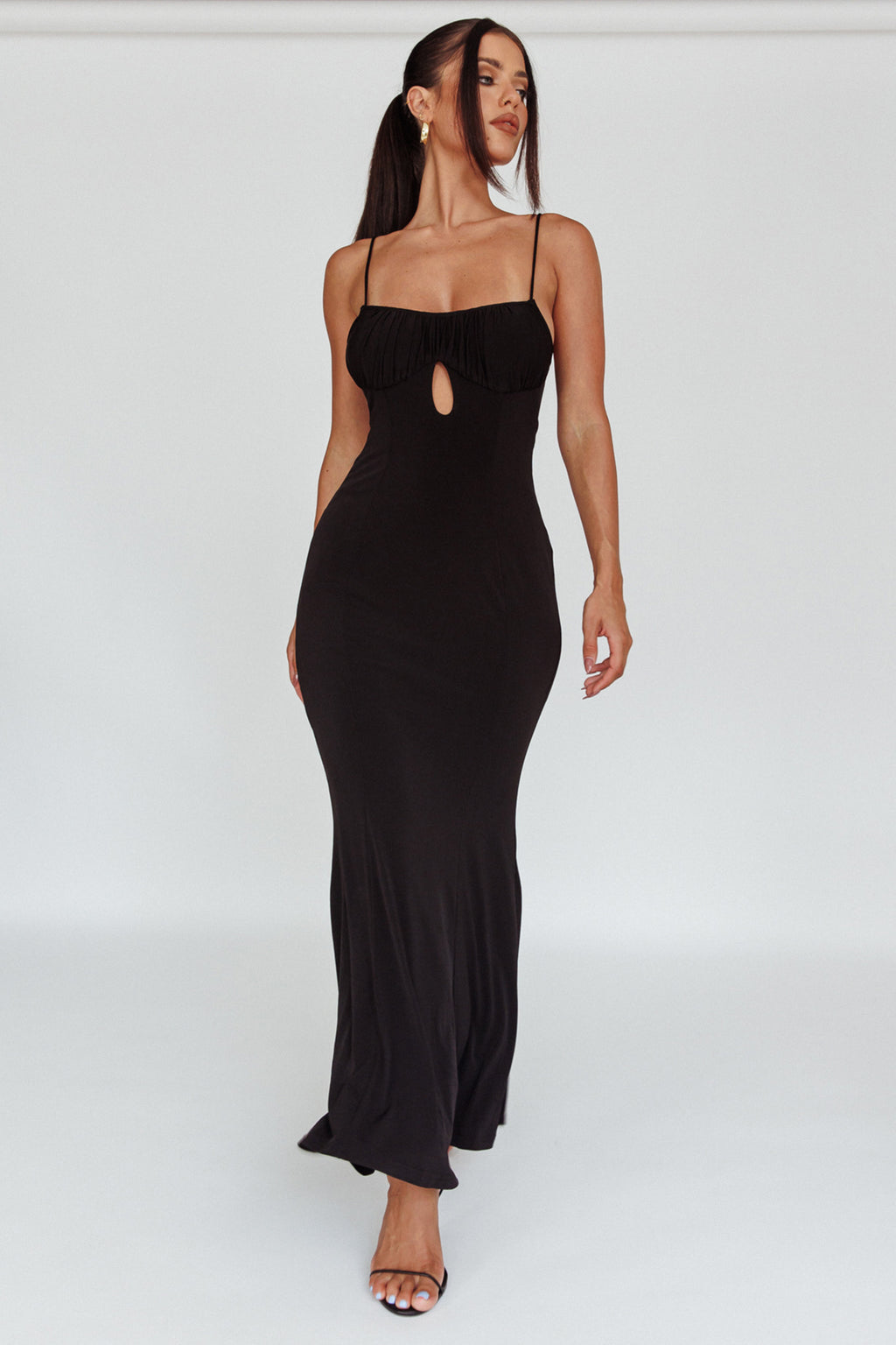 Marcella Keyhole Bust Maxi Dress Black by Selfie Leslie