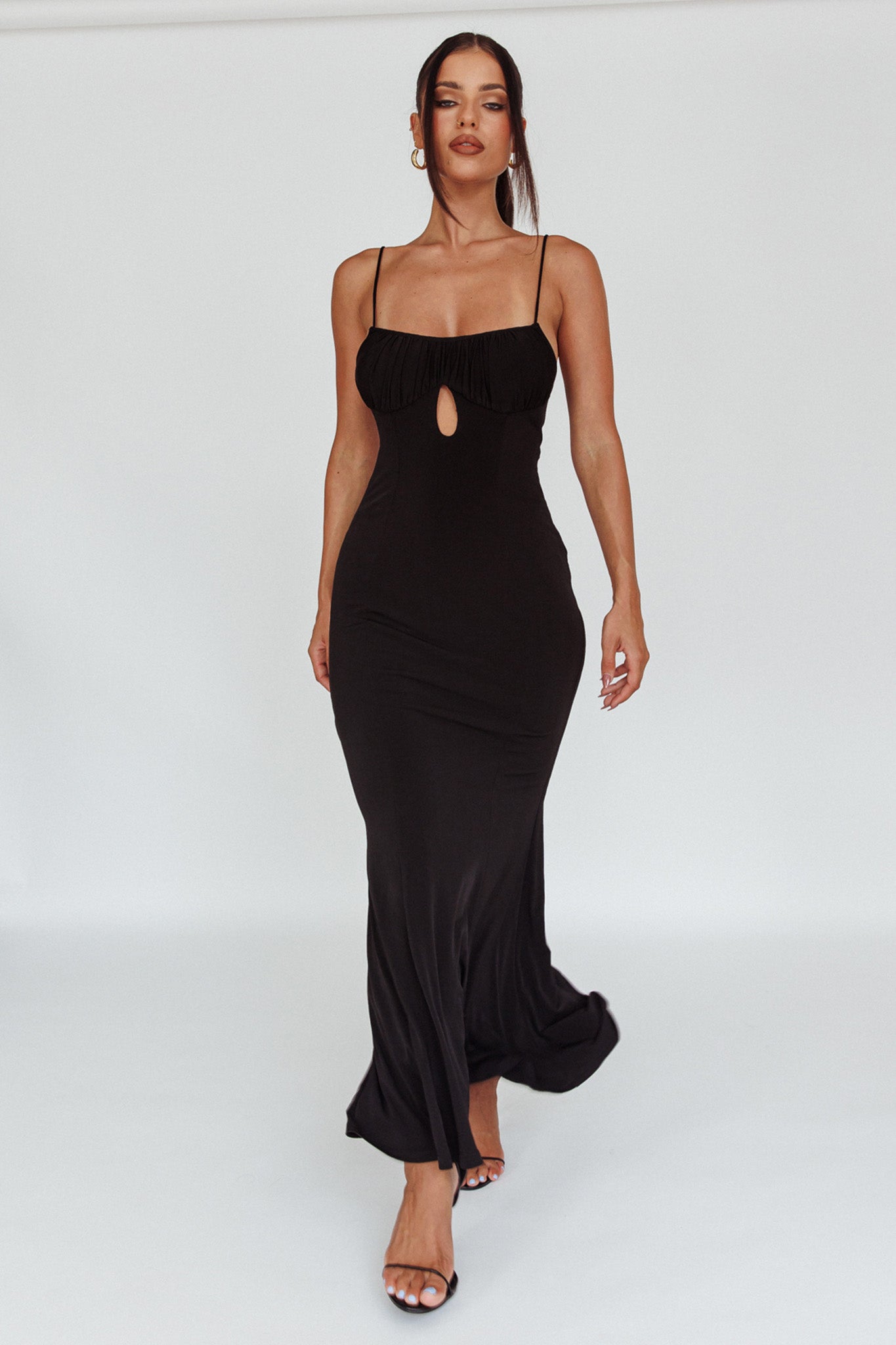Marcella Keyhole Bust Maxi Dress Black by Selfie Leslie