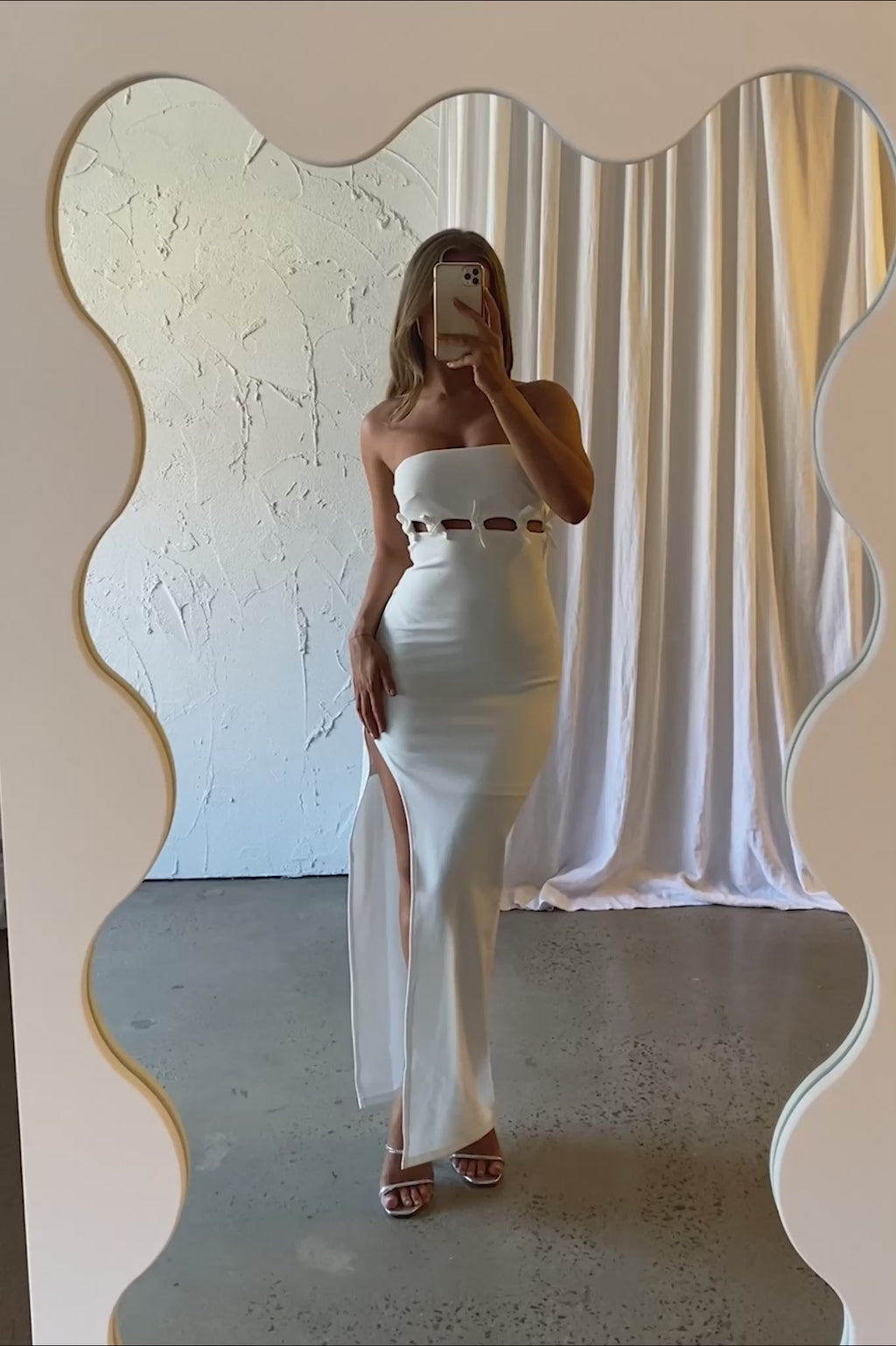 Mykonos Nights Strapless Maxi Dress White
