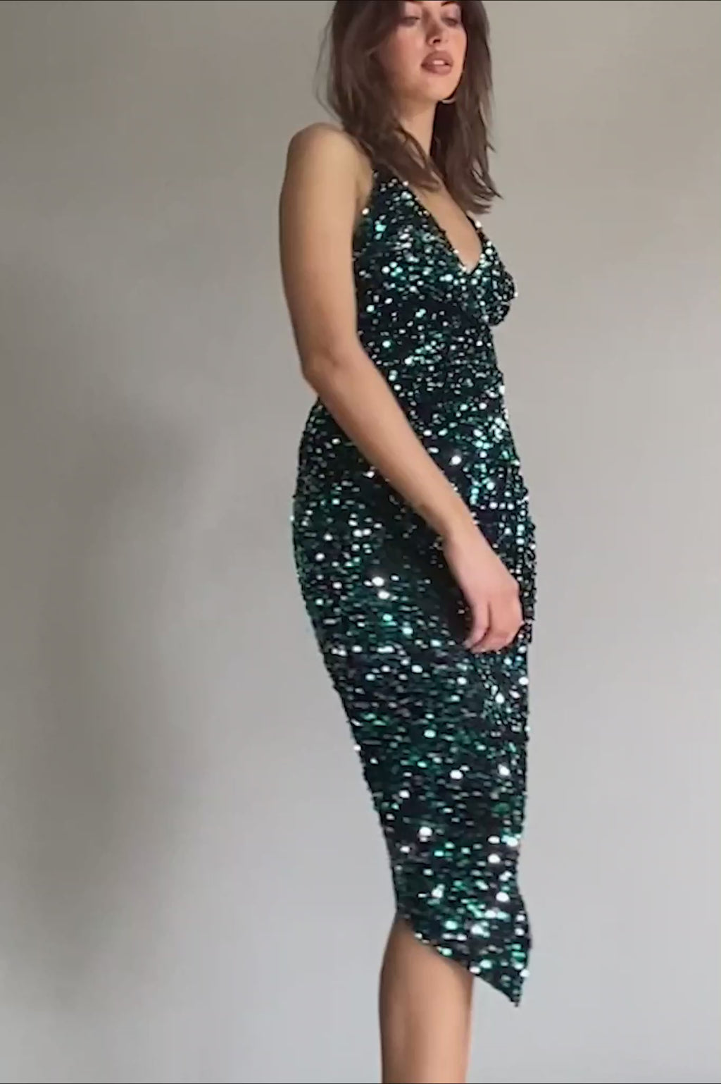 Block Party Sequin Mini Dress Green