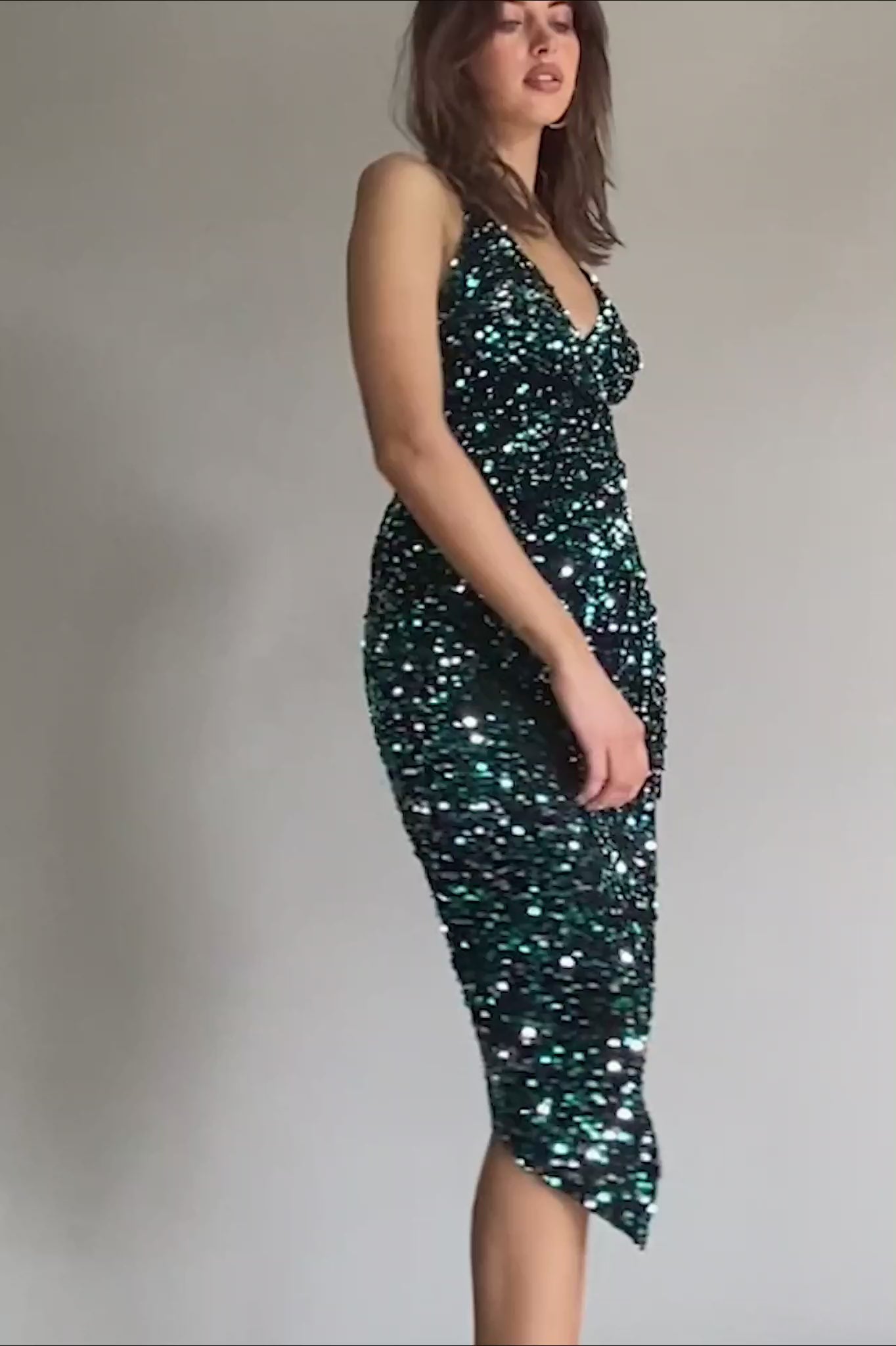 Block Party Sequin Mini Dress Green