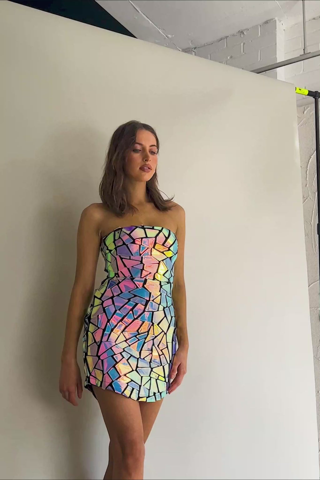 El Camino Mosaic Mini Dress Silver