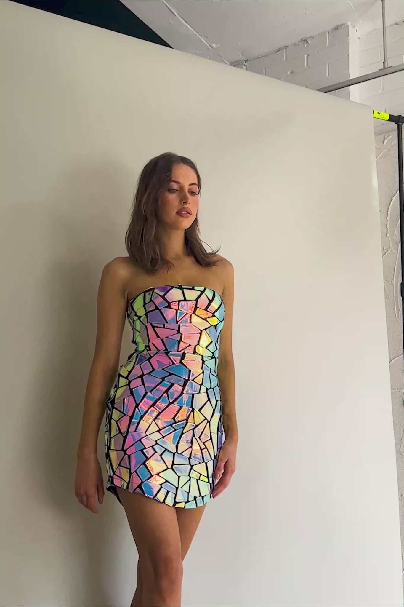 El Camino Mosaic Mini Dress Silver