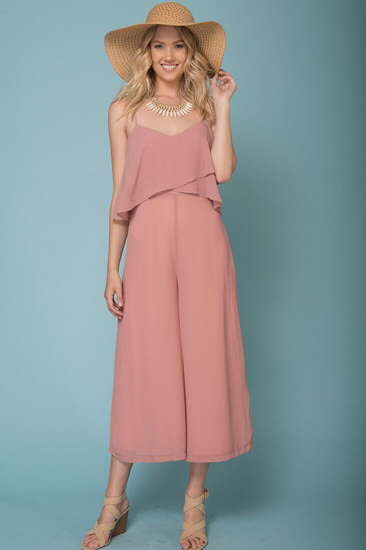 Milena Dressy Jumpsuit Dusty Pink by Selfie Leslie