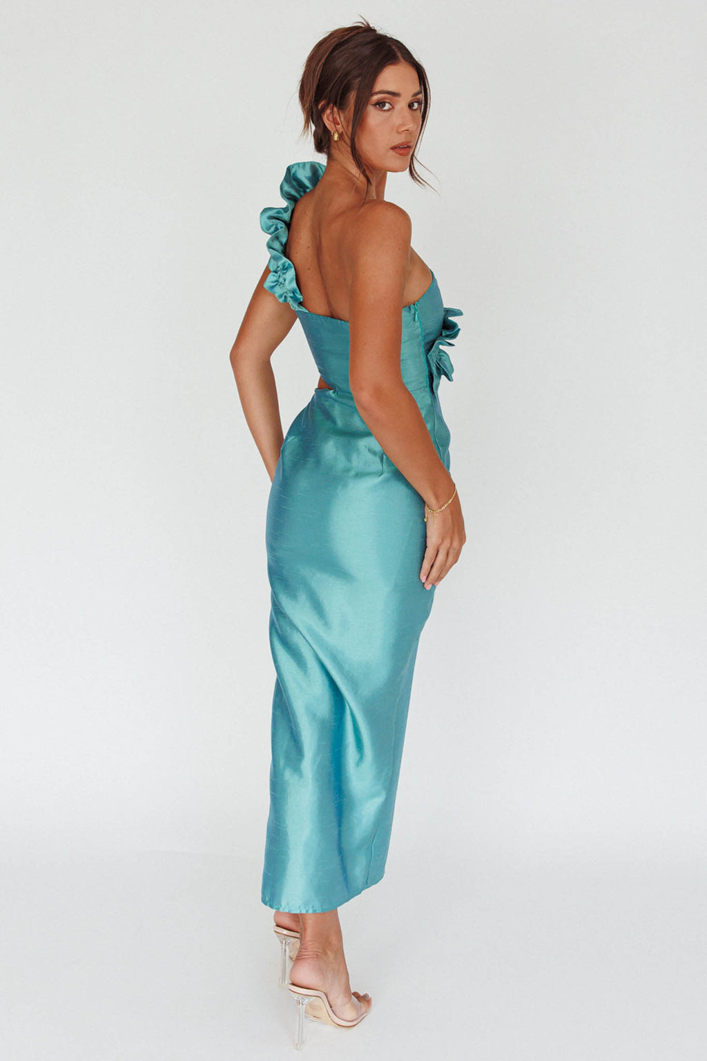 forest green ruffle dress Emerald Green Oversized Kaftan Maxi Dress | Plus Size Beach Cover Up