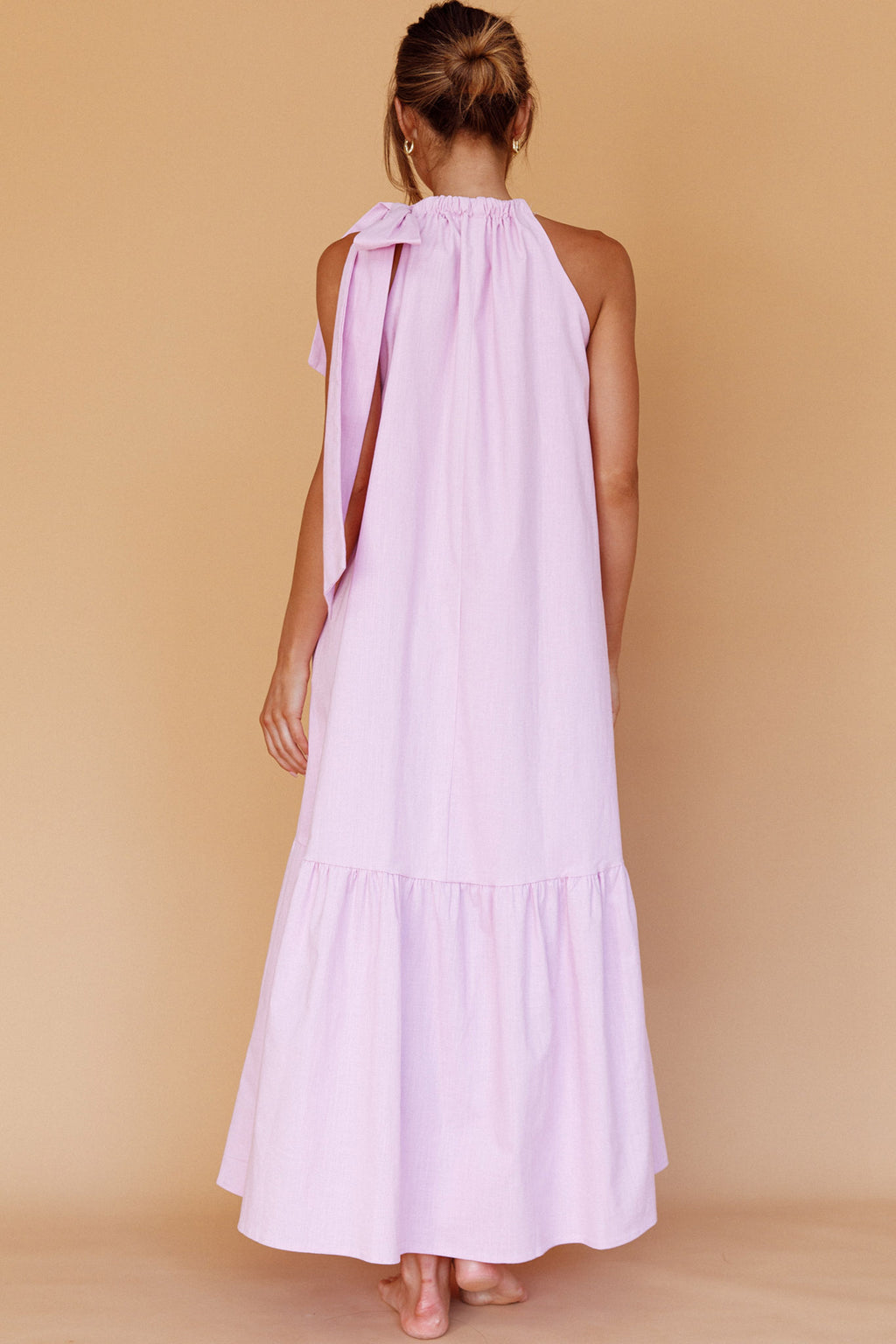 Cruise Shoulder Tie Maxi Dress Lilac by Selfie Leslie