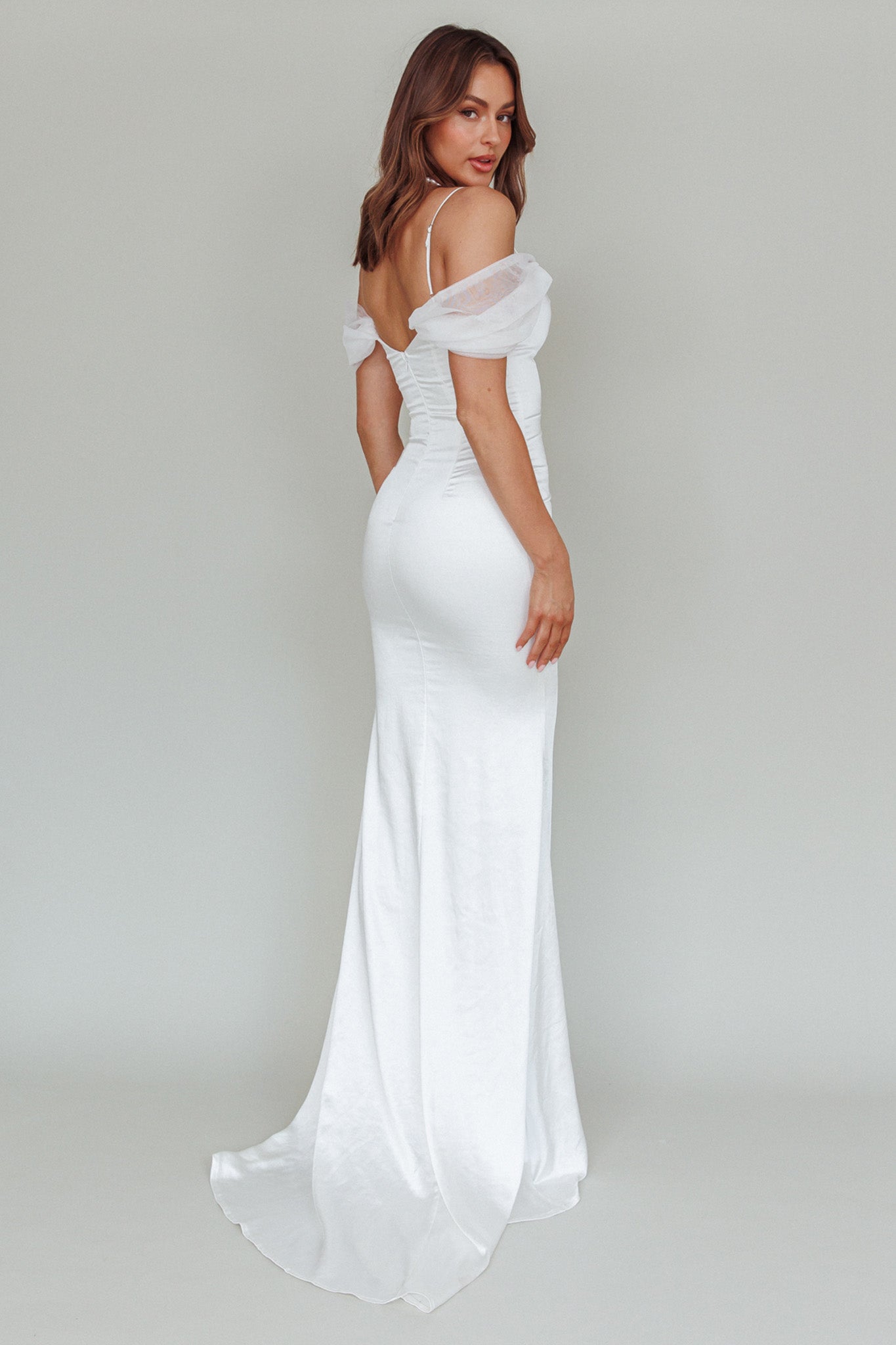 Keila Off-Shoulder Maxi Dress White by Selfie Leslie