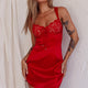 Ti Amo Lace Bust Mini Dress Red