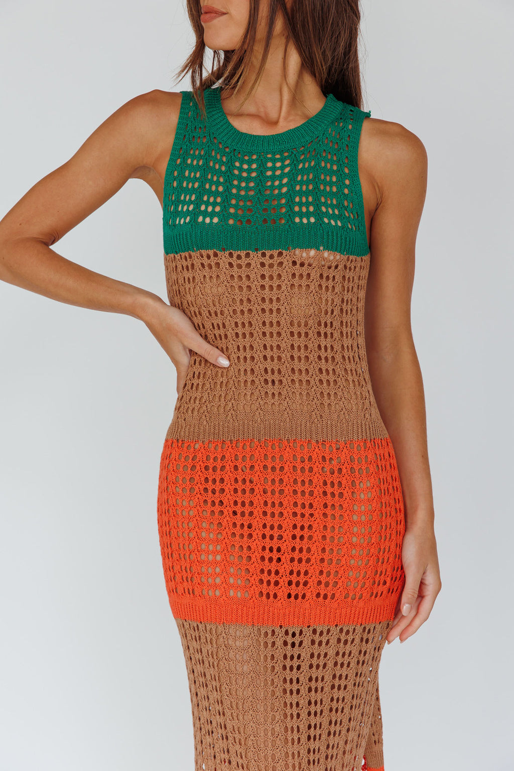 Wild Thing Crochet Maxi Dress Green by Selfie Leslie