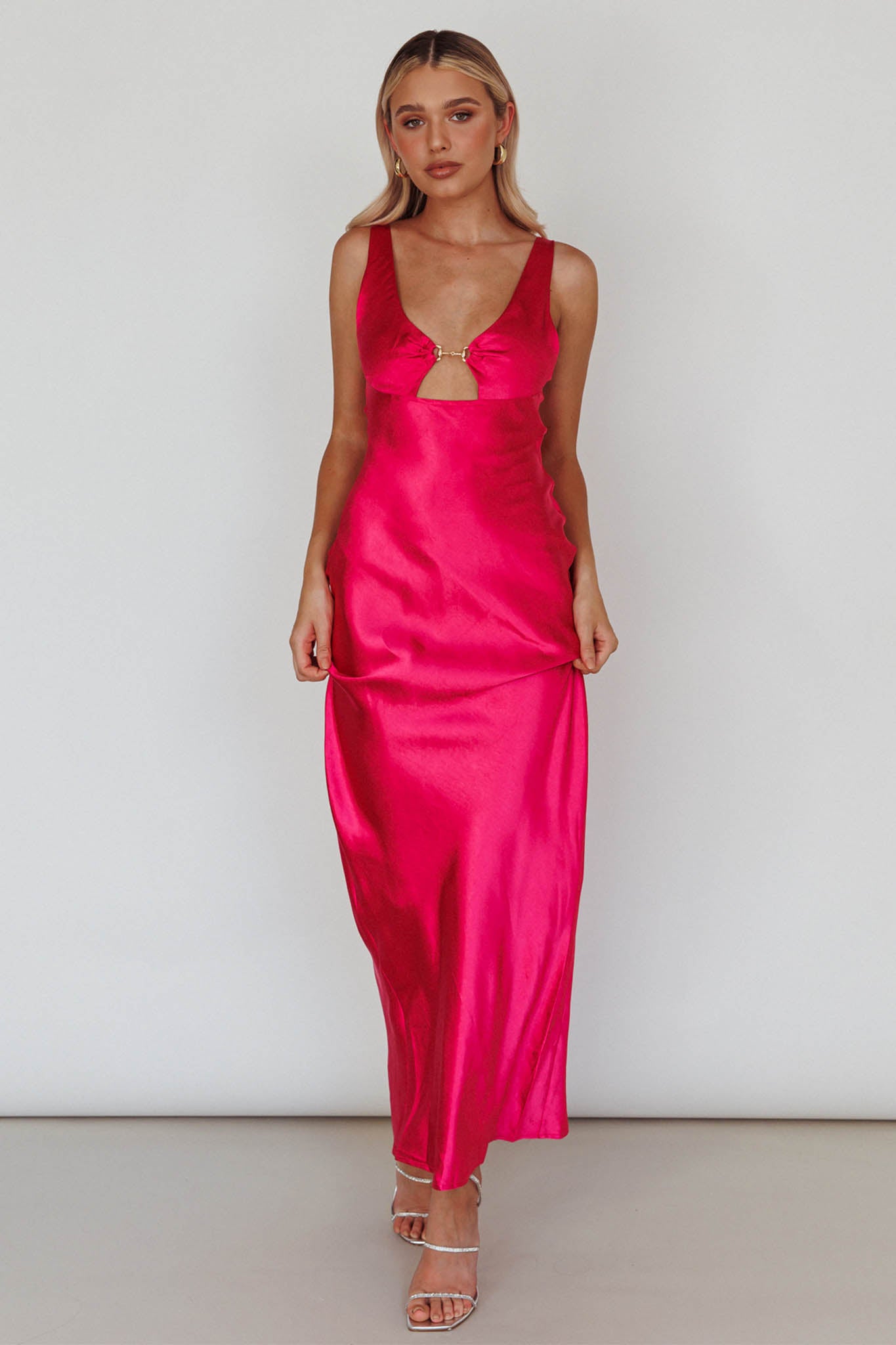 Shop the Blushing Beauty Horsebit Accent Maxi Dress Hot Pink | Selfie ...
