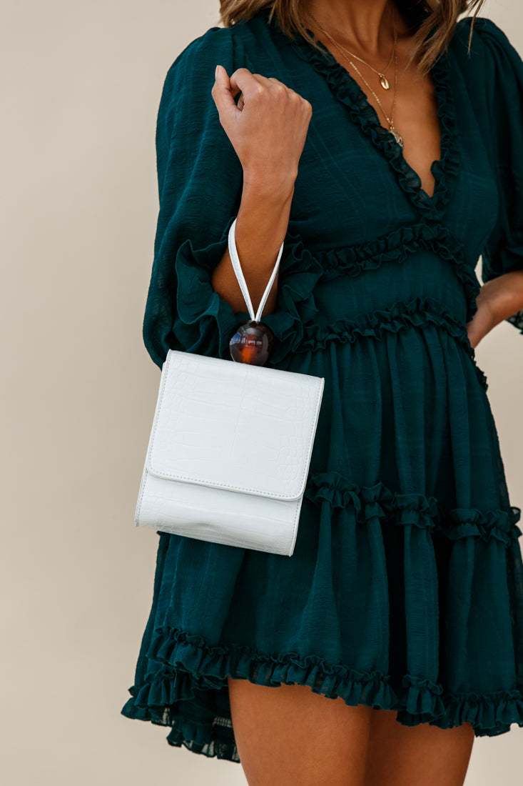 Audrey Wrist Strap Bead Purse White by Selfie Leslie