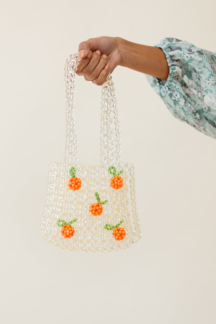 Taryn Beaded Orange Bag Beige by Selfie Leslie
