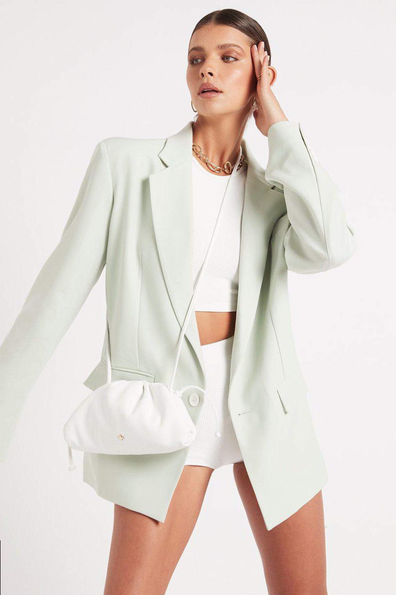 Byron Gathered Handbag White by Selfie Leslie
