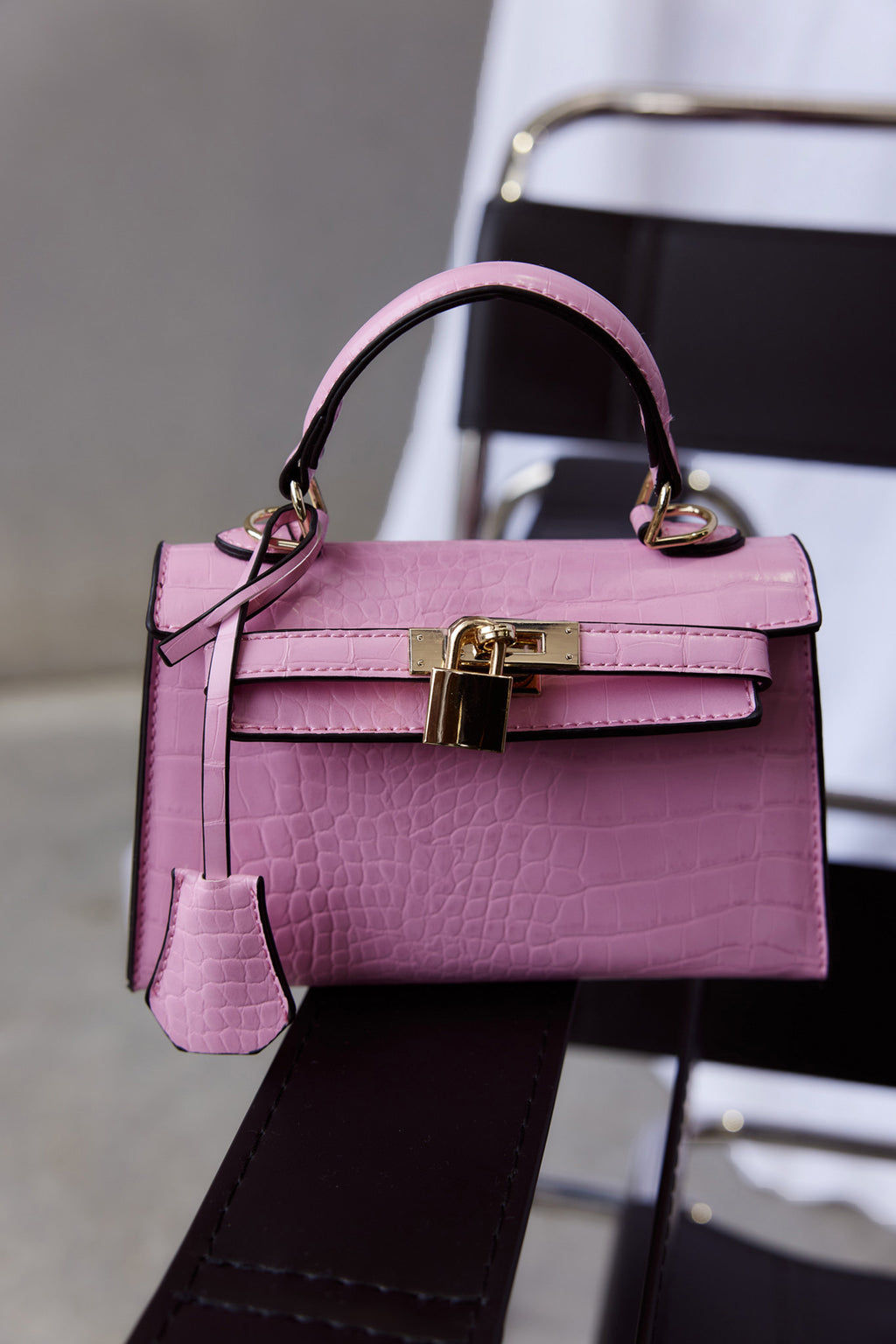 Hedi Gold Lock Handbag Pink by Selfie Leslie