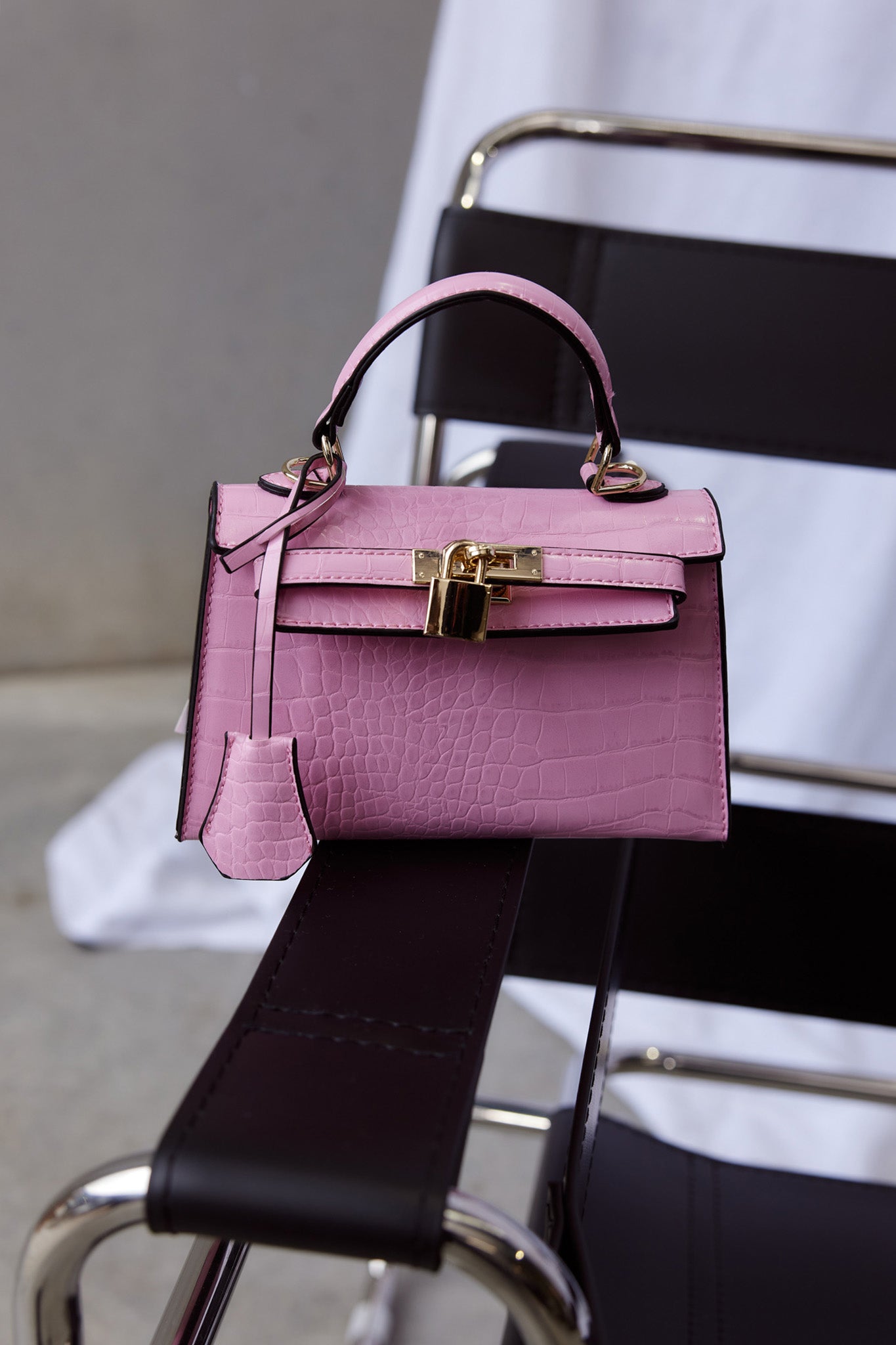 Hedi Gold Lock Handbag Pink by Selfie Leslie