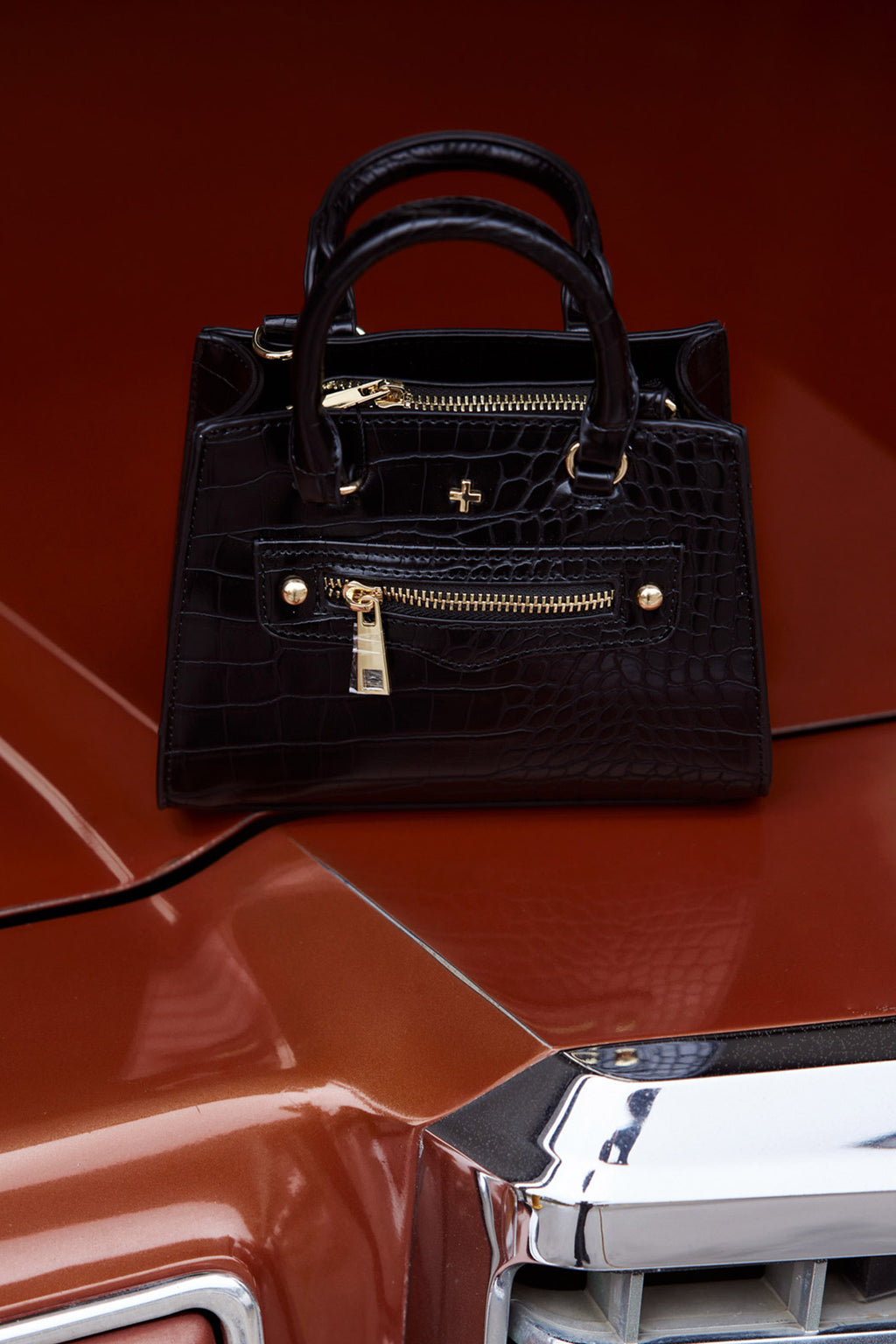 Jaden Embossed Handbag Black by Selfie Leslie