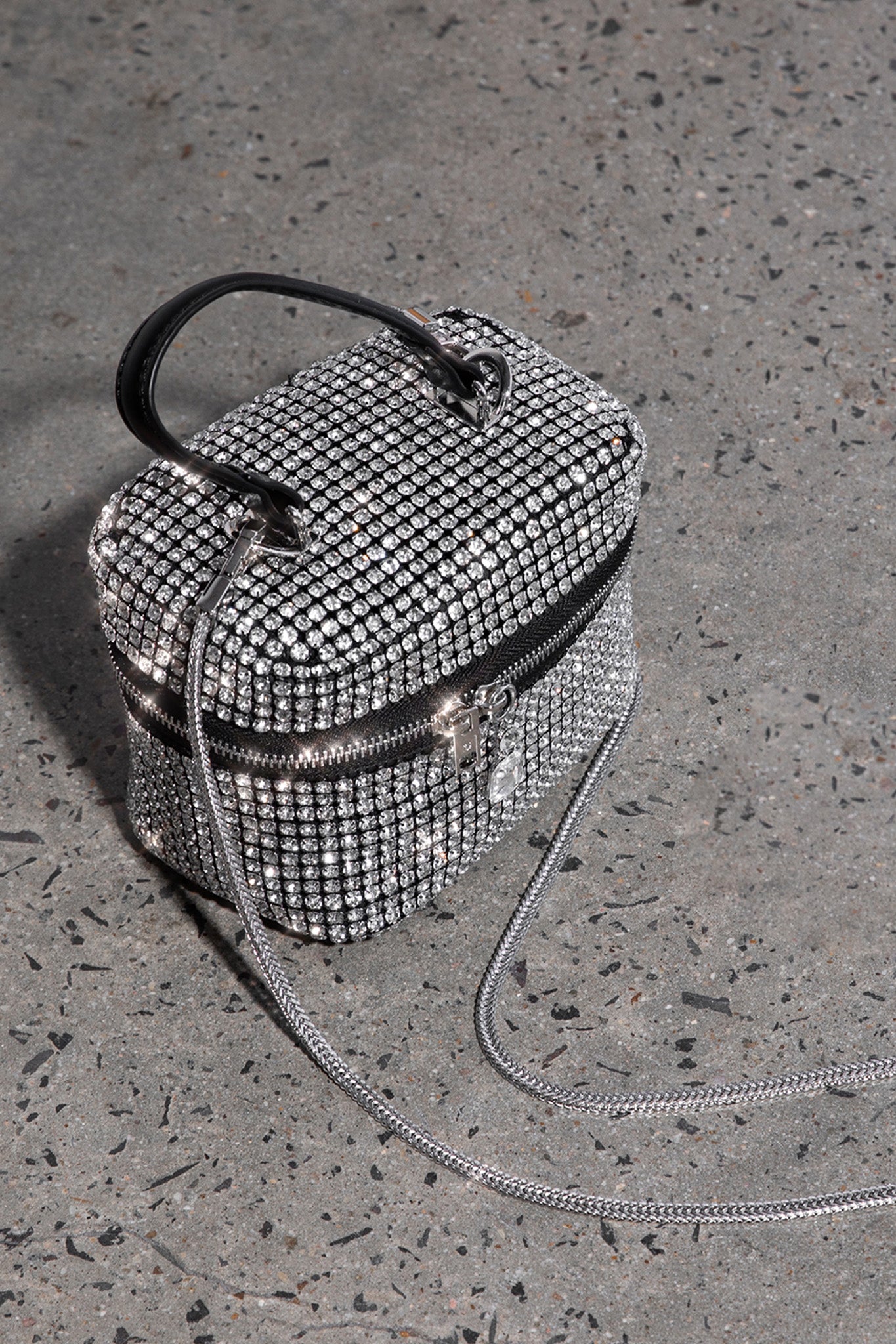 Brooklyn Crystal Mini Case Bag Silver by Selfie Leslie