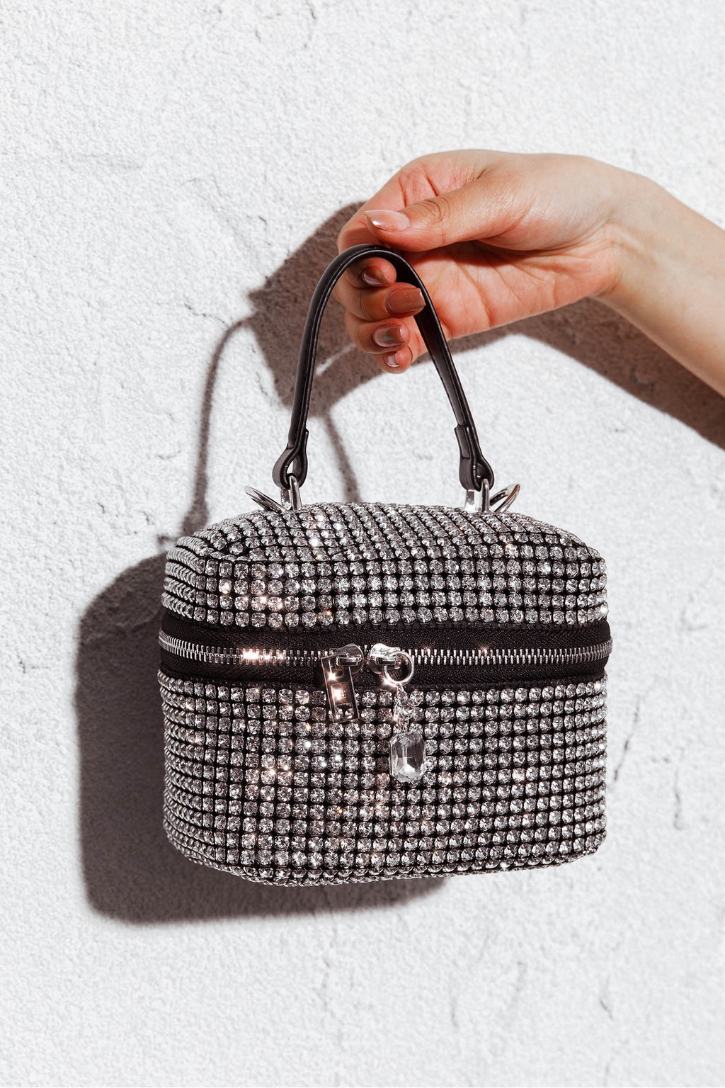 Brooklyn Crystal Mini Case Bag Silver by Selfie Leslie