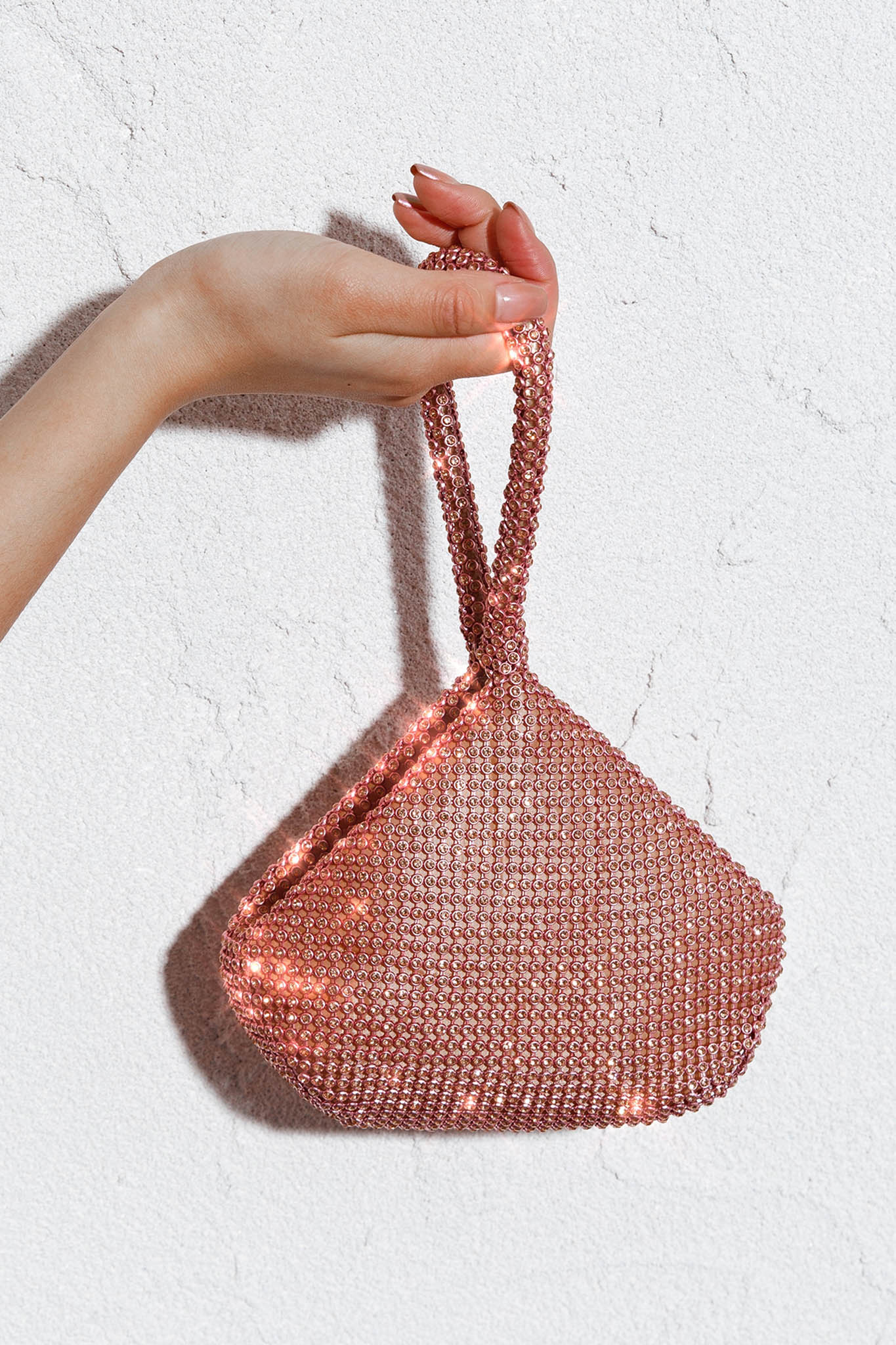 Amore Diamante Mesh Bag Champagne by Selfie Leslie