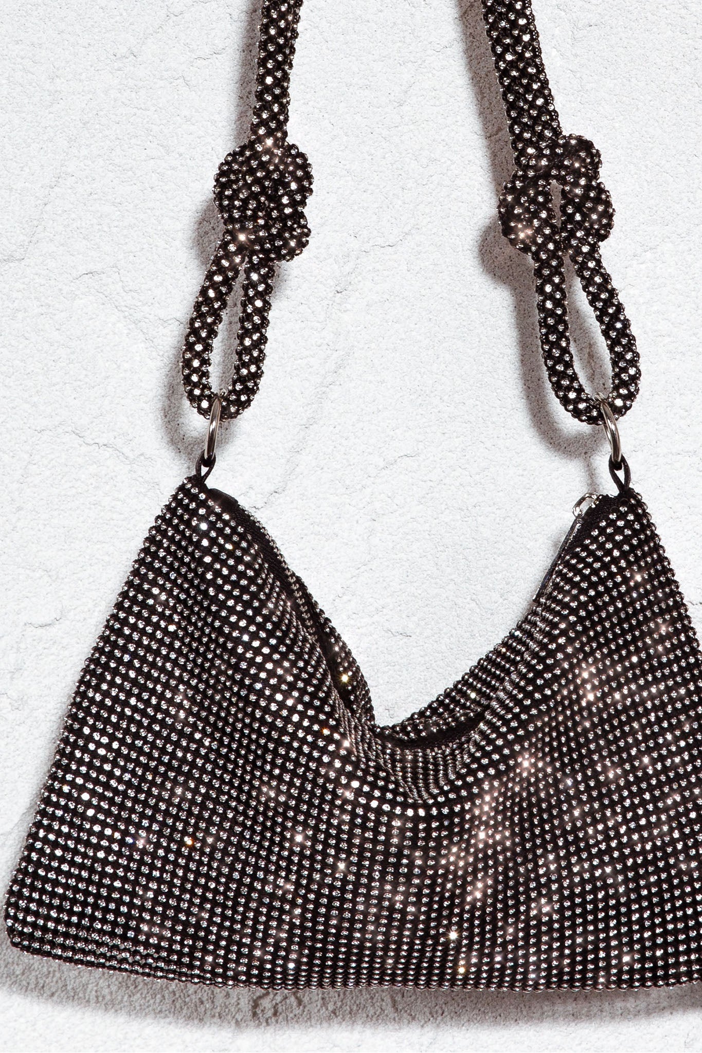 Harper Knot Strap Diamante Bag Black by Selfie Leslie