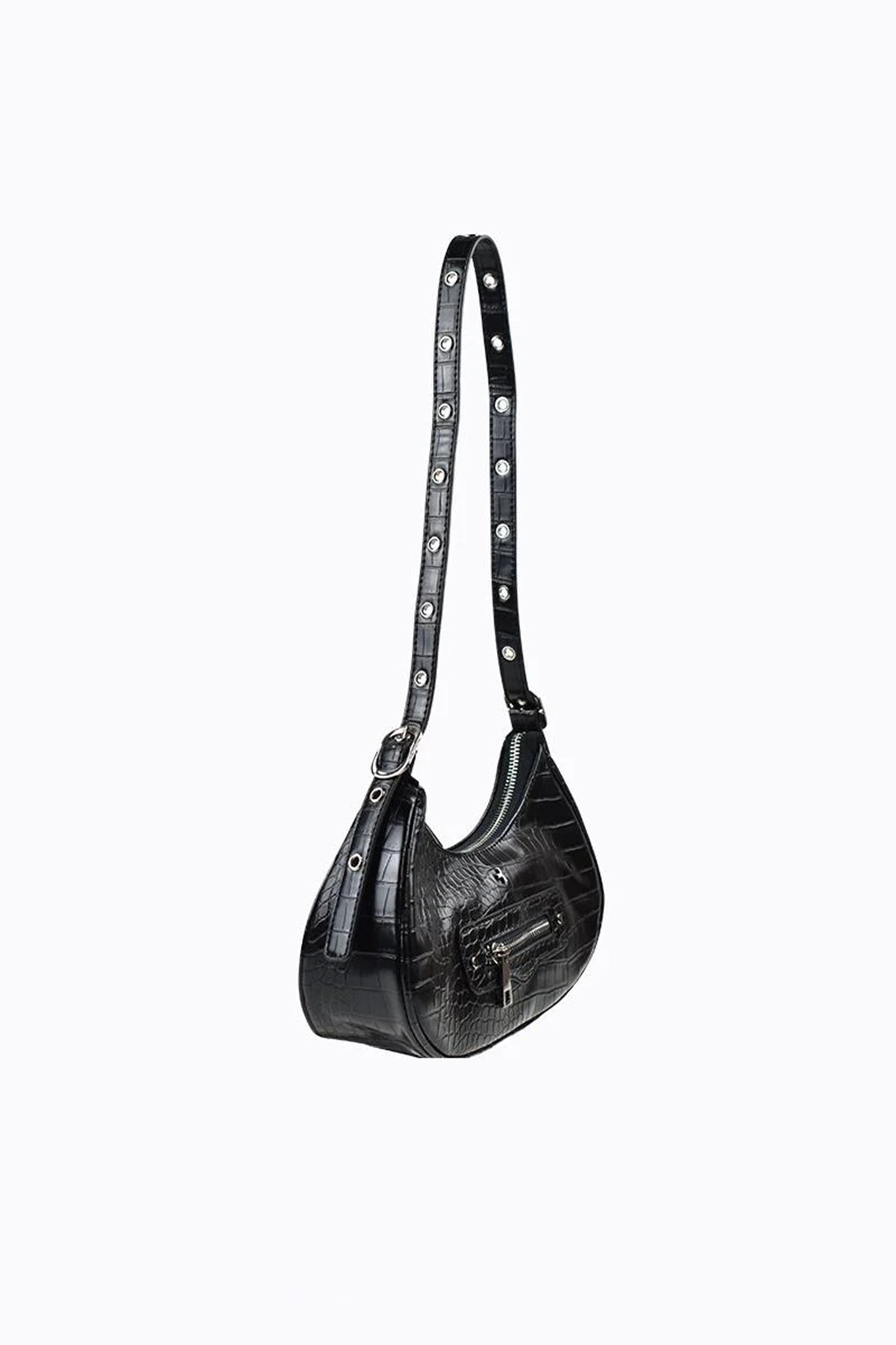 Peta And Jain Moto Shoulder Bag Black by Selfie Leslie