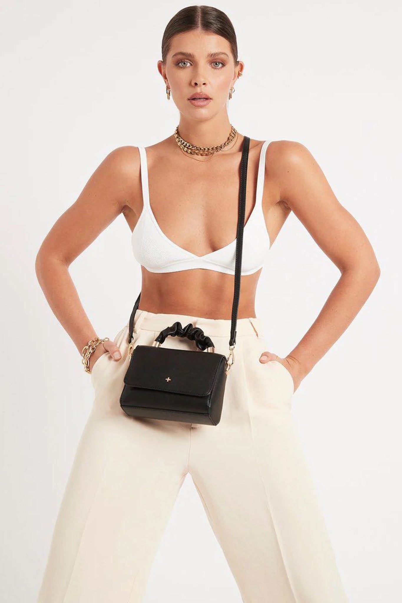 Peta And Jain Kendall Gathered Handbag Black by Selfie Leslie