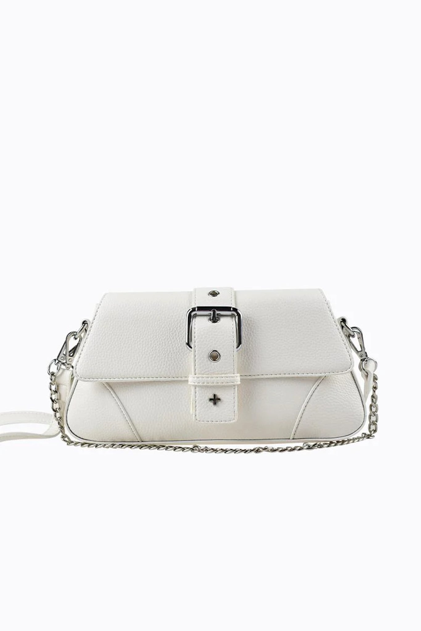 Peta And Jain Maddy Buckle Shoulder Bag Chain White by Selfie Leslie