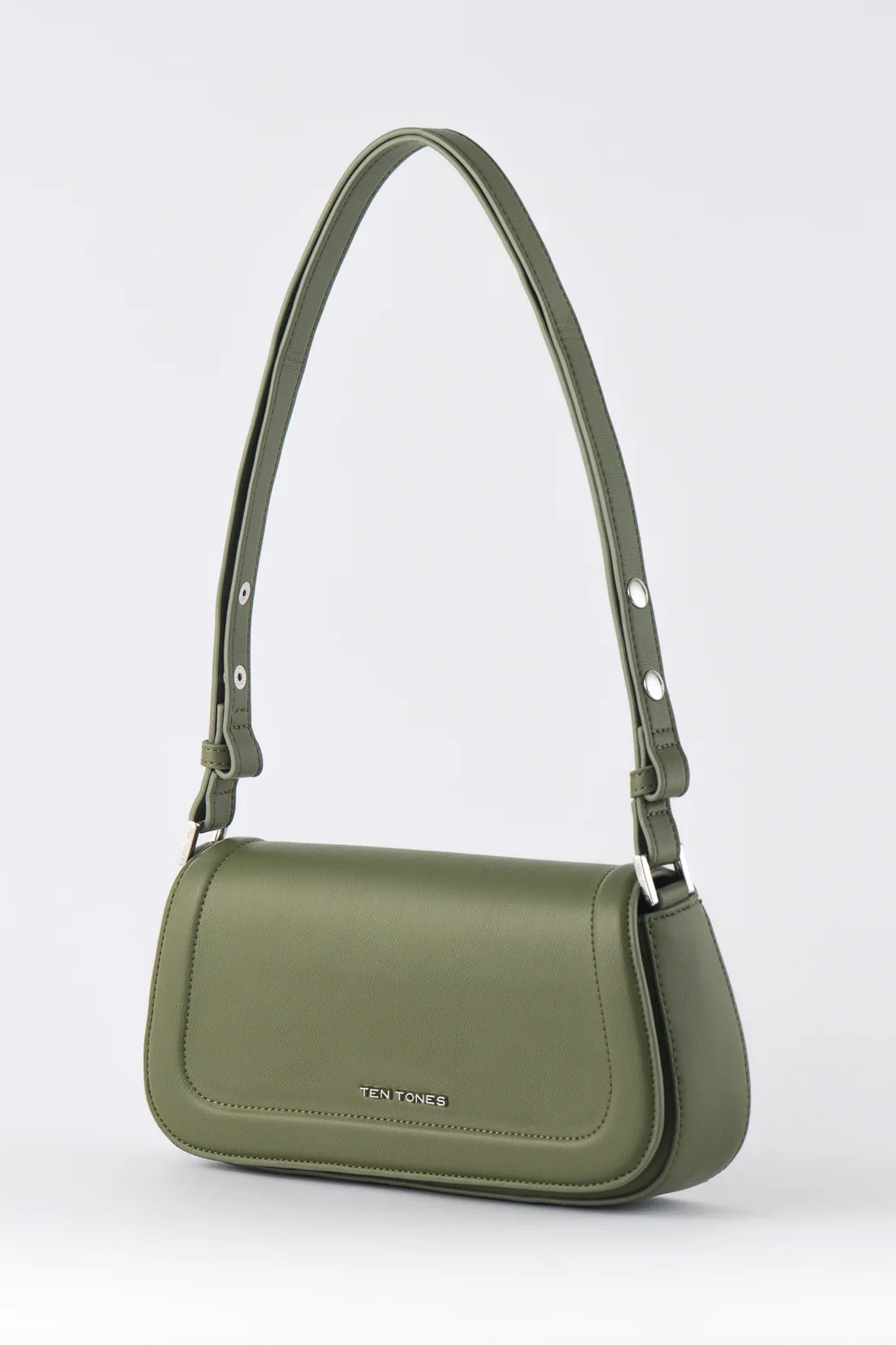TEN TONES Bruno Baguette Bag Olive by Selfie Leslie