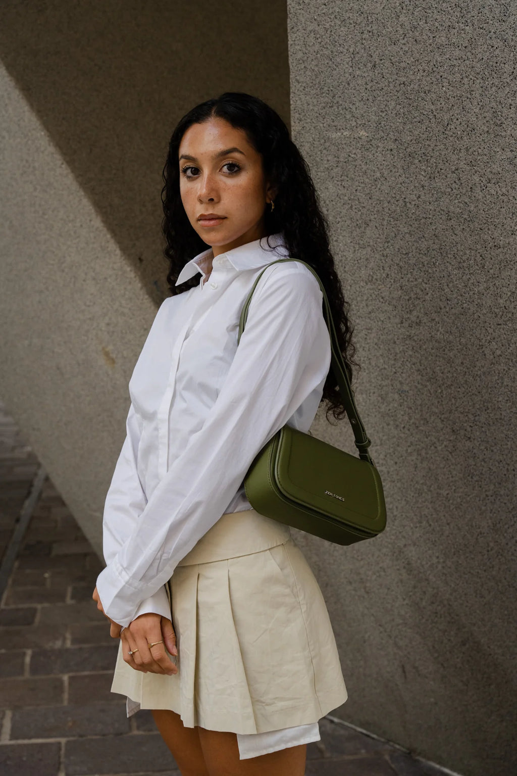 TEN TONES Bruno Baguette Bag Olive by Selfie Leslie