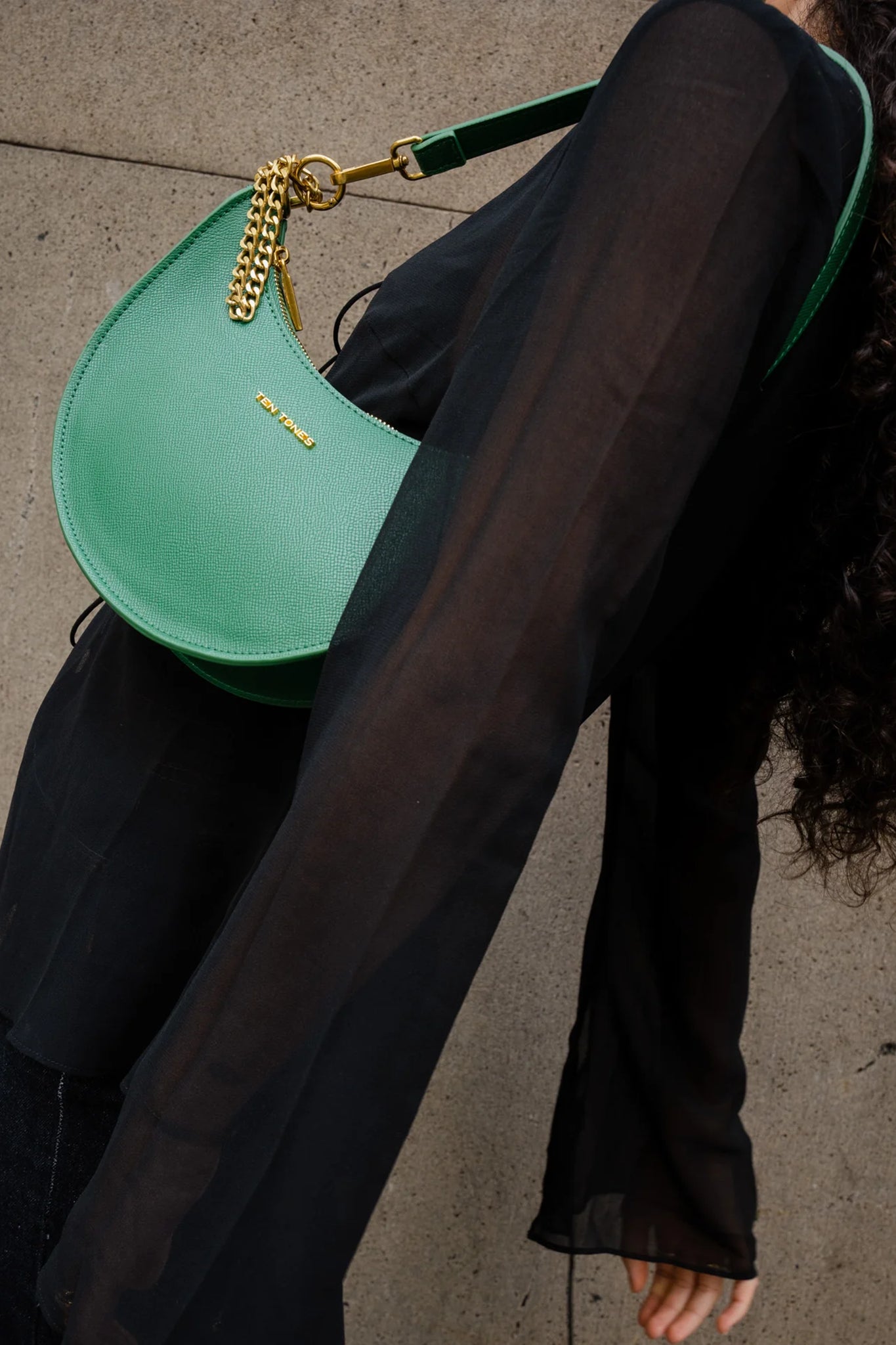 TEN TONES Grayson Moon Bag Green by Selfie Leslie