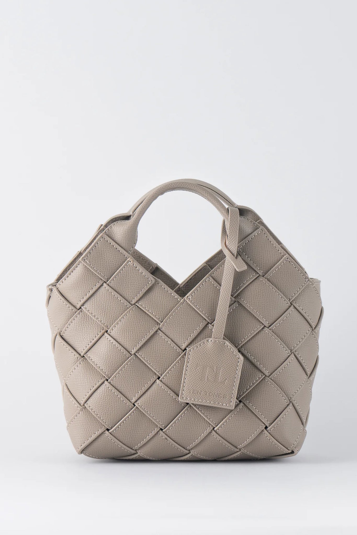 TEN TONES Clementine Woven Mini Tote Beige by Selfie Leslie