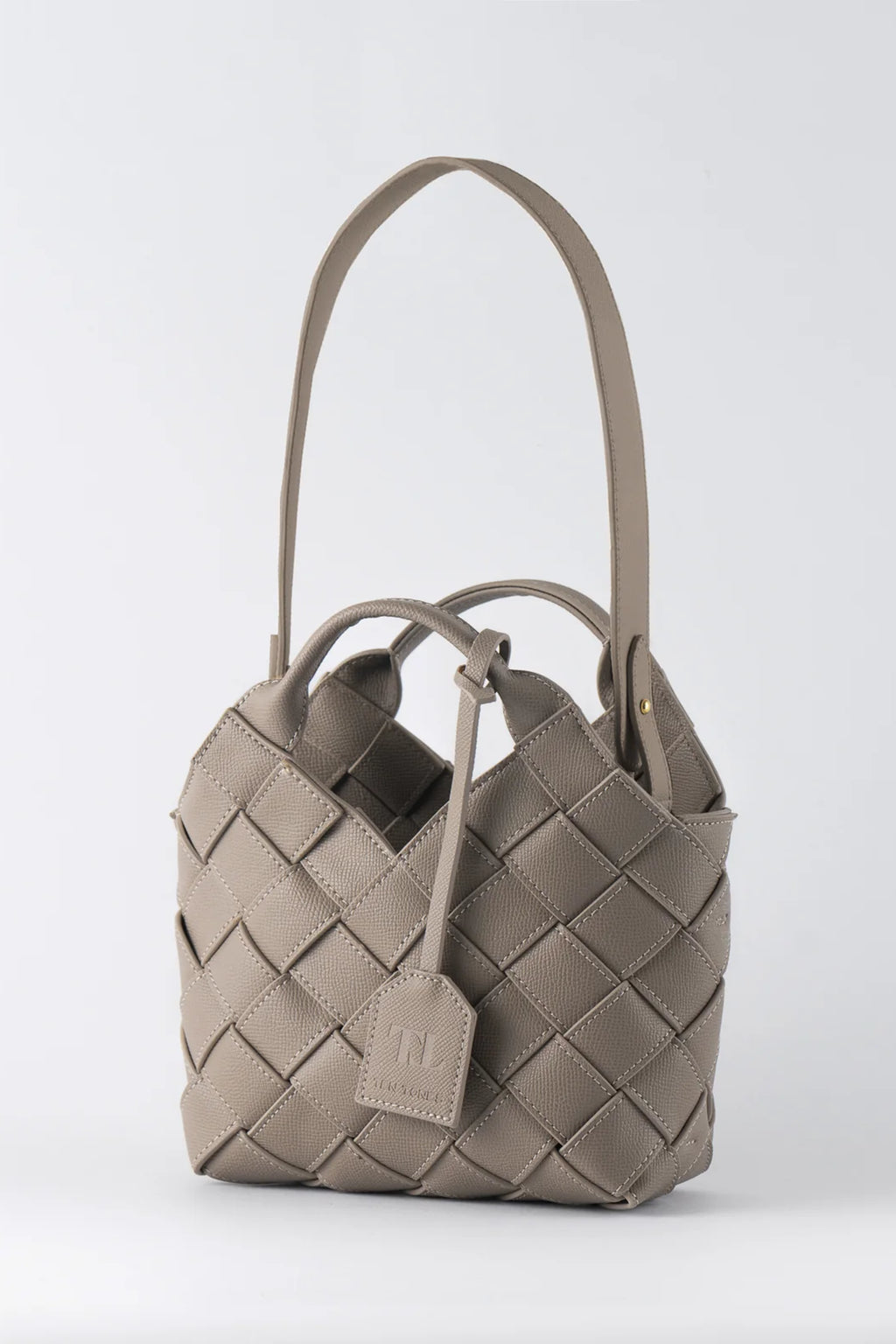 TEN TONES Clementine Woven Mini Tote Beige by Selfie Leslie