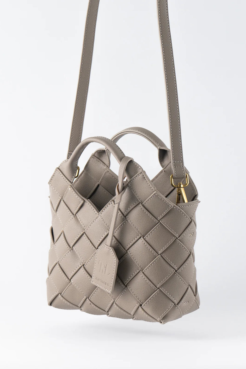 TEN TONES Clementine Woven Mini Tote Beige by Selfie Leslie