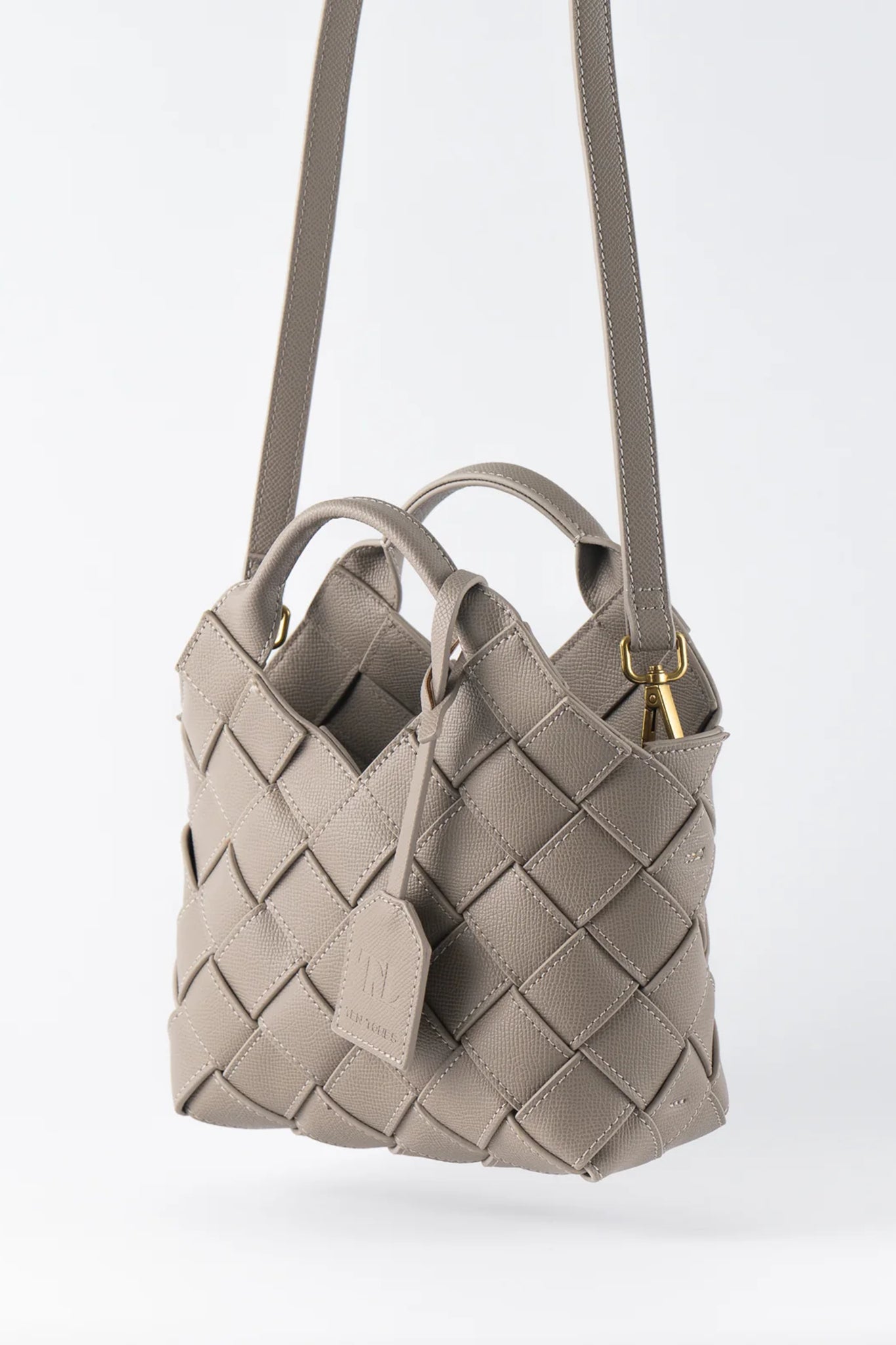 TEN TONES Clementine Woven Mini Tote Beige by Selfie Leslie