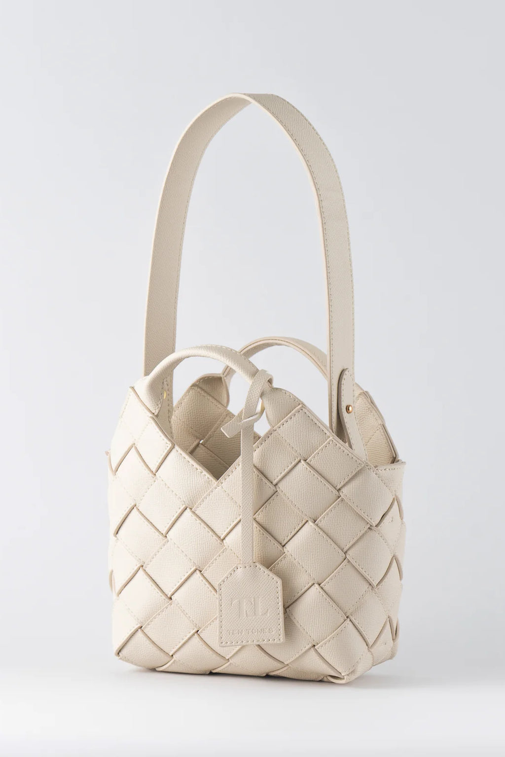 TEN TONES Clementine Woven Mini Tote Cream by Selfie Leslie