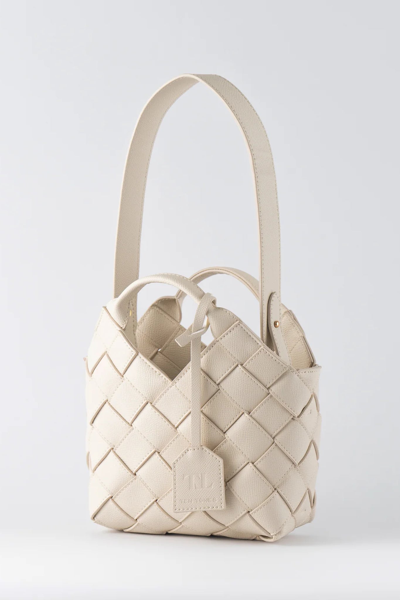 TEN TONES Clementine Woven Mini Tote Cream by Selfie Leslie