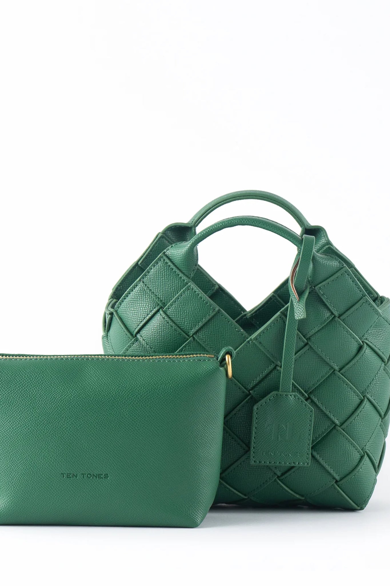 TEN TONES Clementine Woven Mini Tote Green by Selfie Leslie