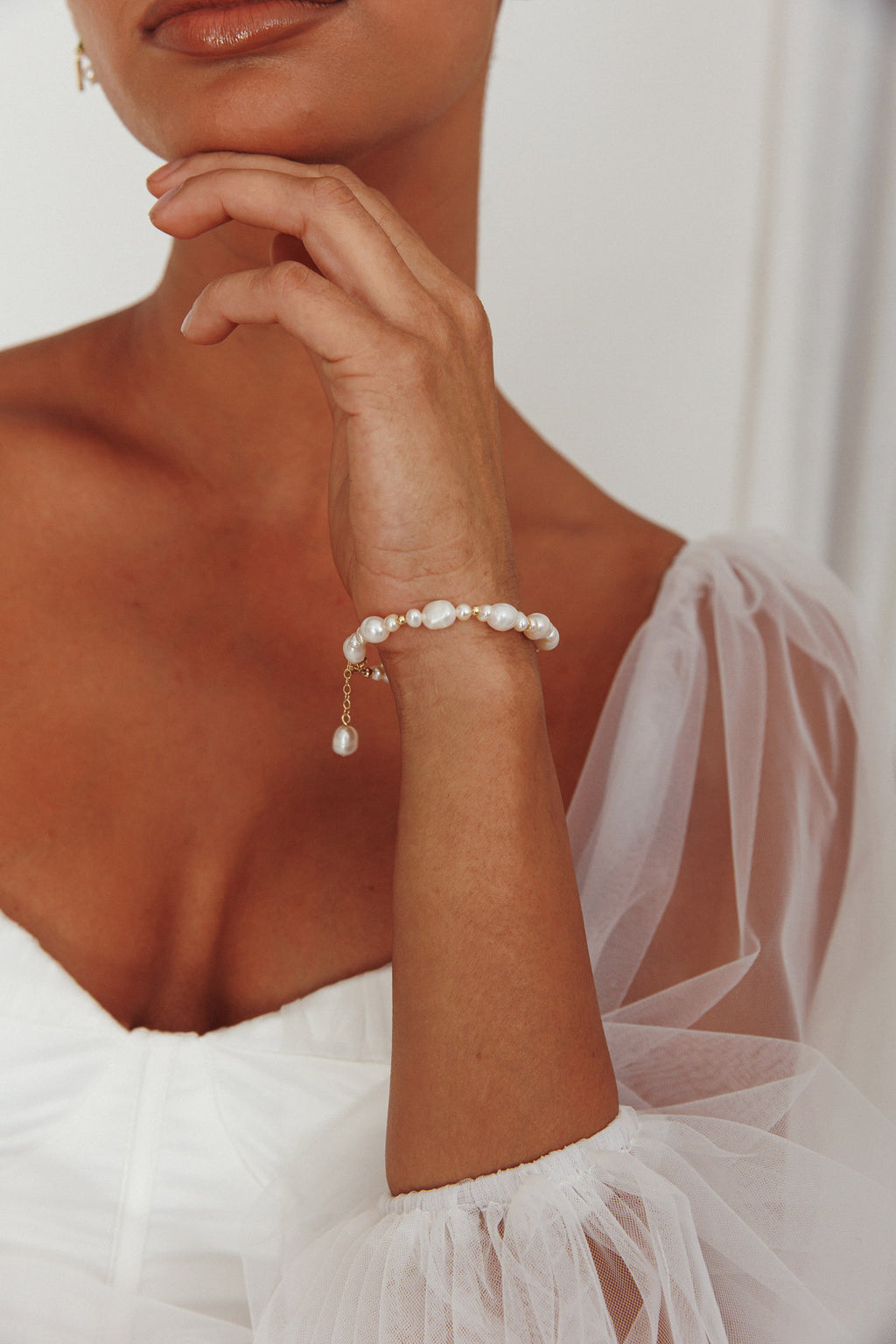 Chantel Baroque Pearl Bracelet Gold by Selfie Leslie