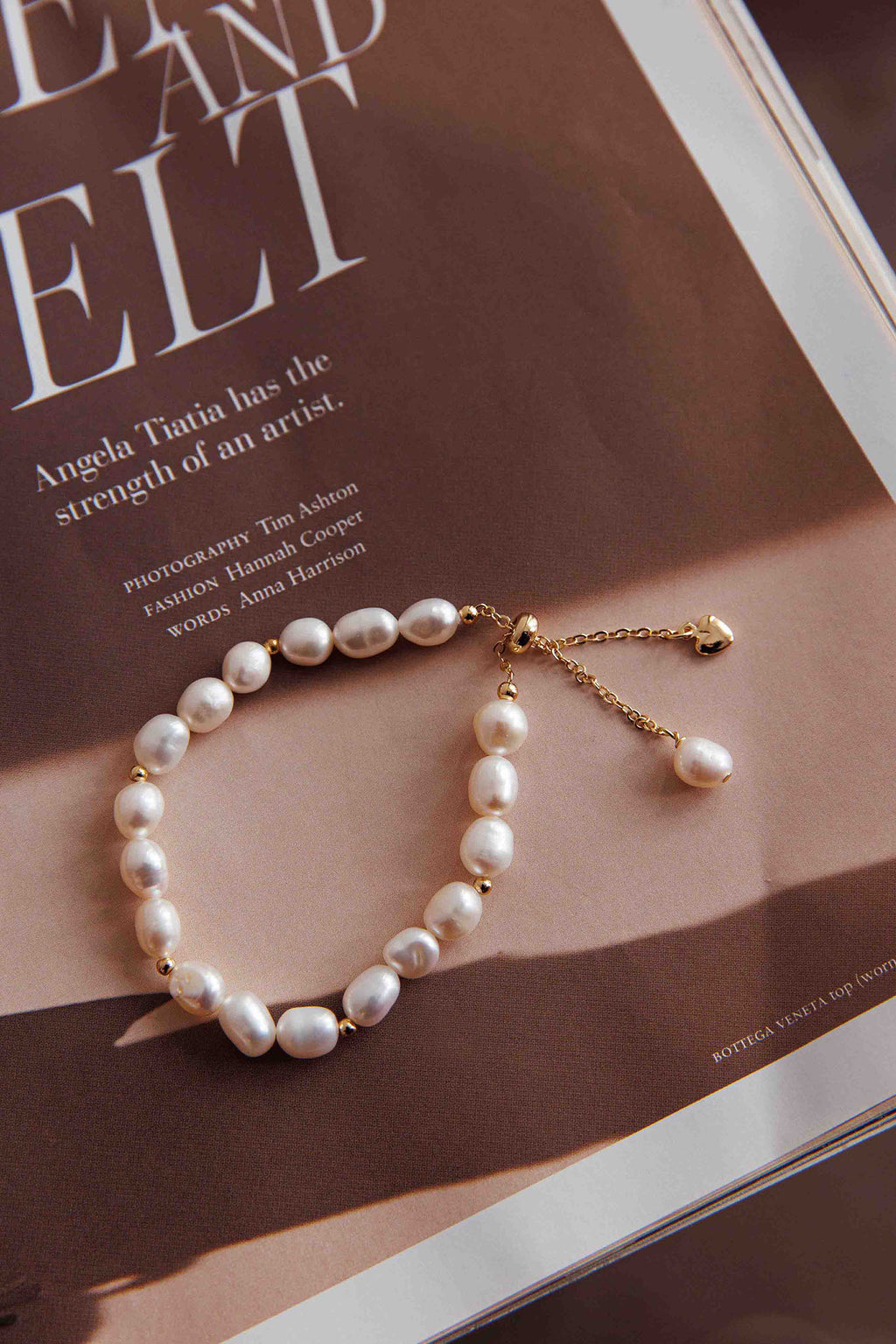 Sharie Baroque Pearl Bracelet Gold by Selfie Leslie