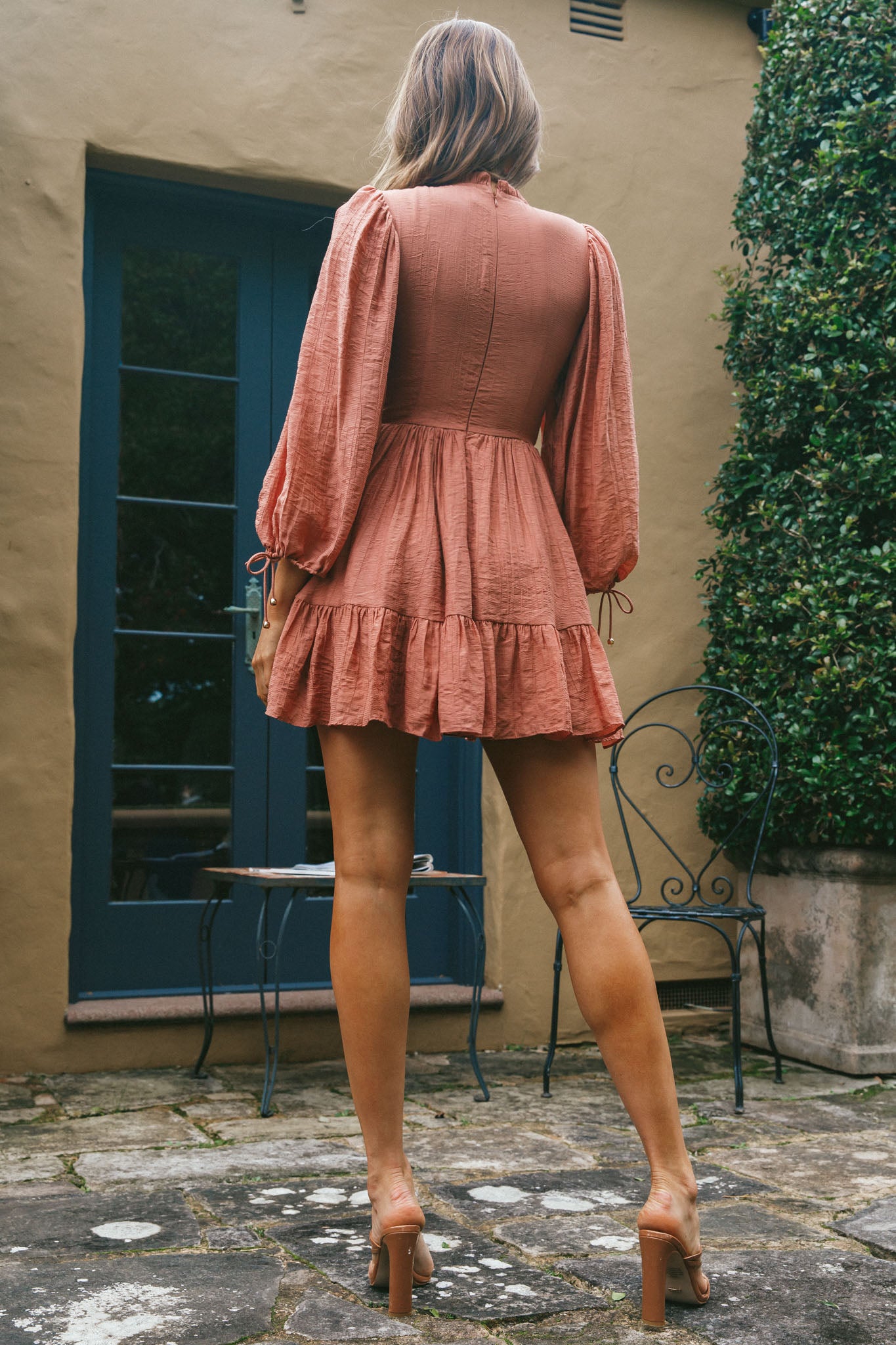 Secret Garden Long Sleeve Smocked Bodice Dress Rose by Selfie Leslie