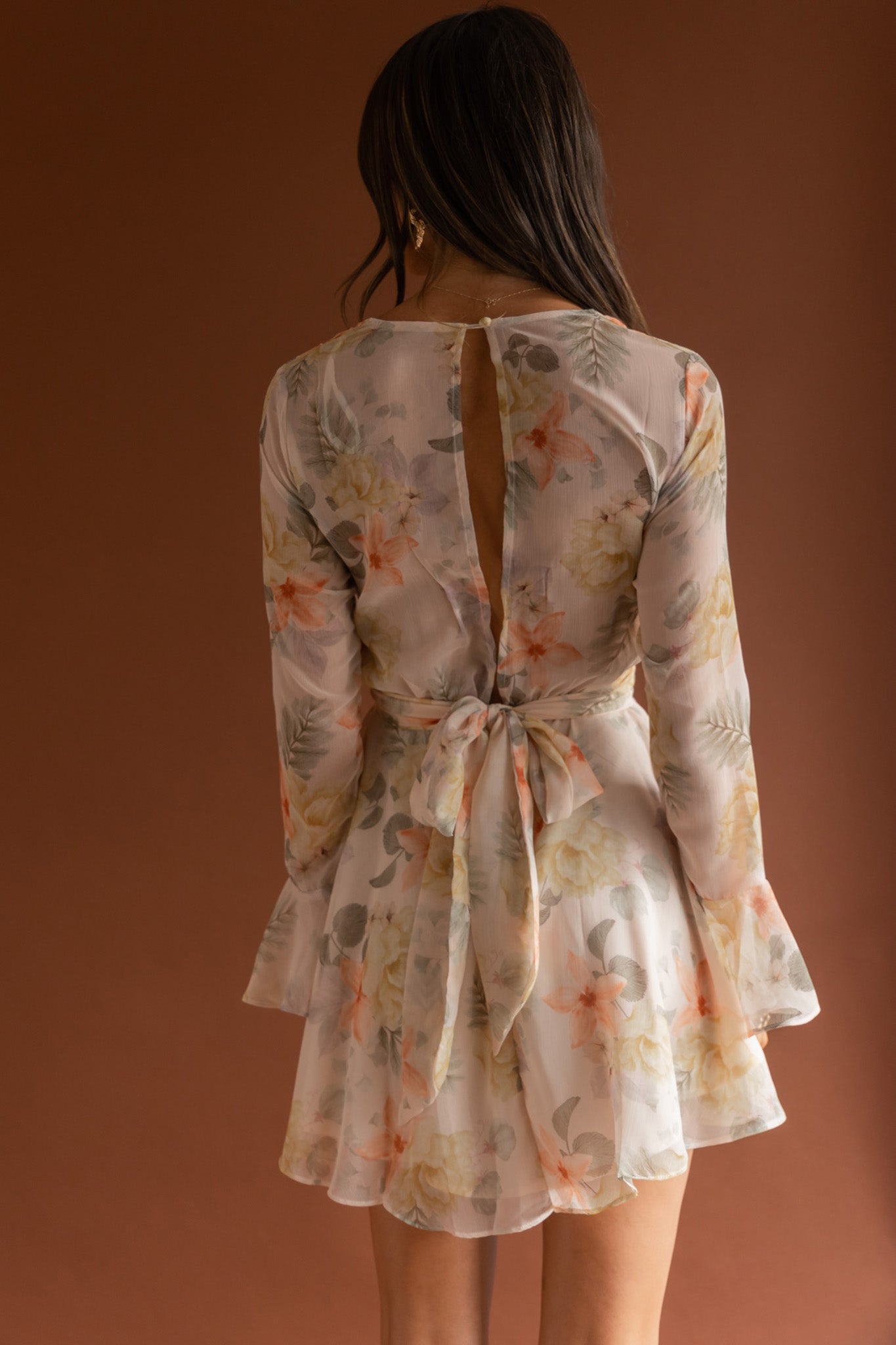 Unconditional Tied Front Dress Floral Yellow by Selfie Leslie