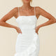 Juanita Half Moon Ruffle Detail Bodycon Dress White