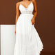 Desert Rose Crochet Tie-Up Back Maxi Dress White