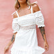 Danella Puff Sleeve Tied Shoulder Dress White